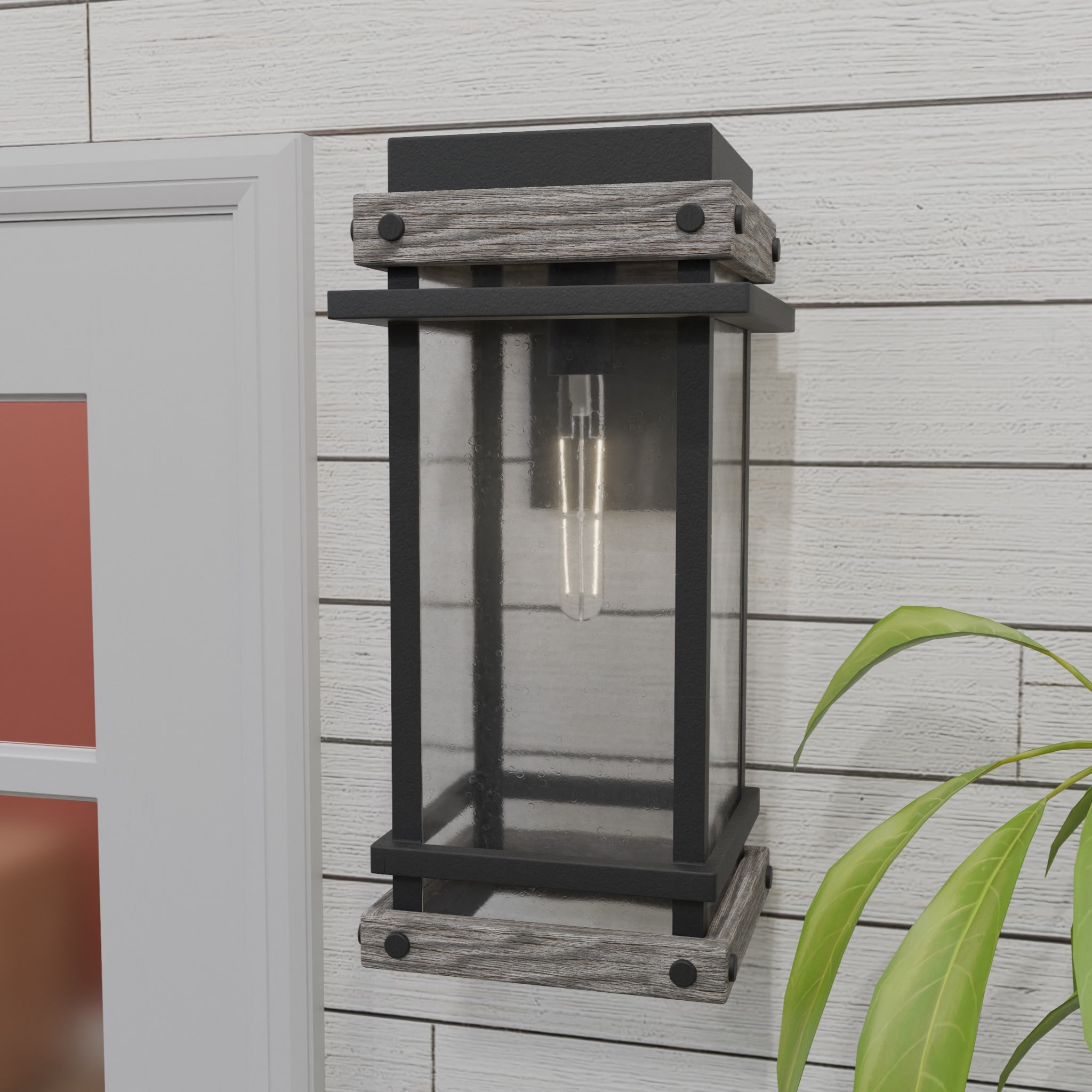 Quoizel SAD8409MBK Strader 1 -Light 19.5-in H Matte Black Hardwired Outdoor Wall Light