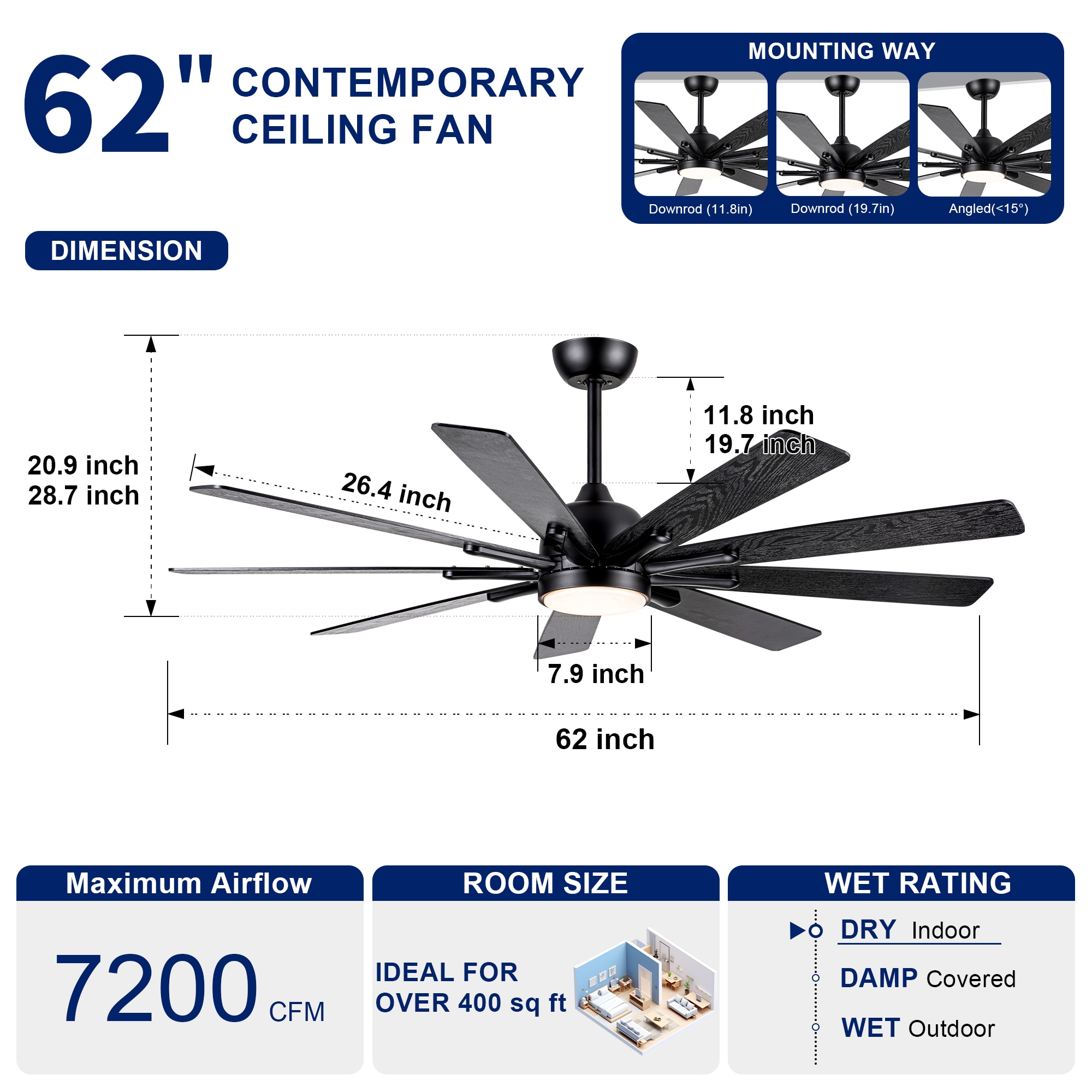 YUHAO LSDC1131BK622 Ceiling-Fans - View #7