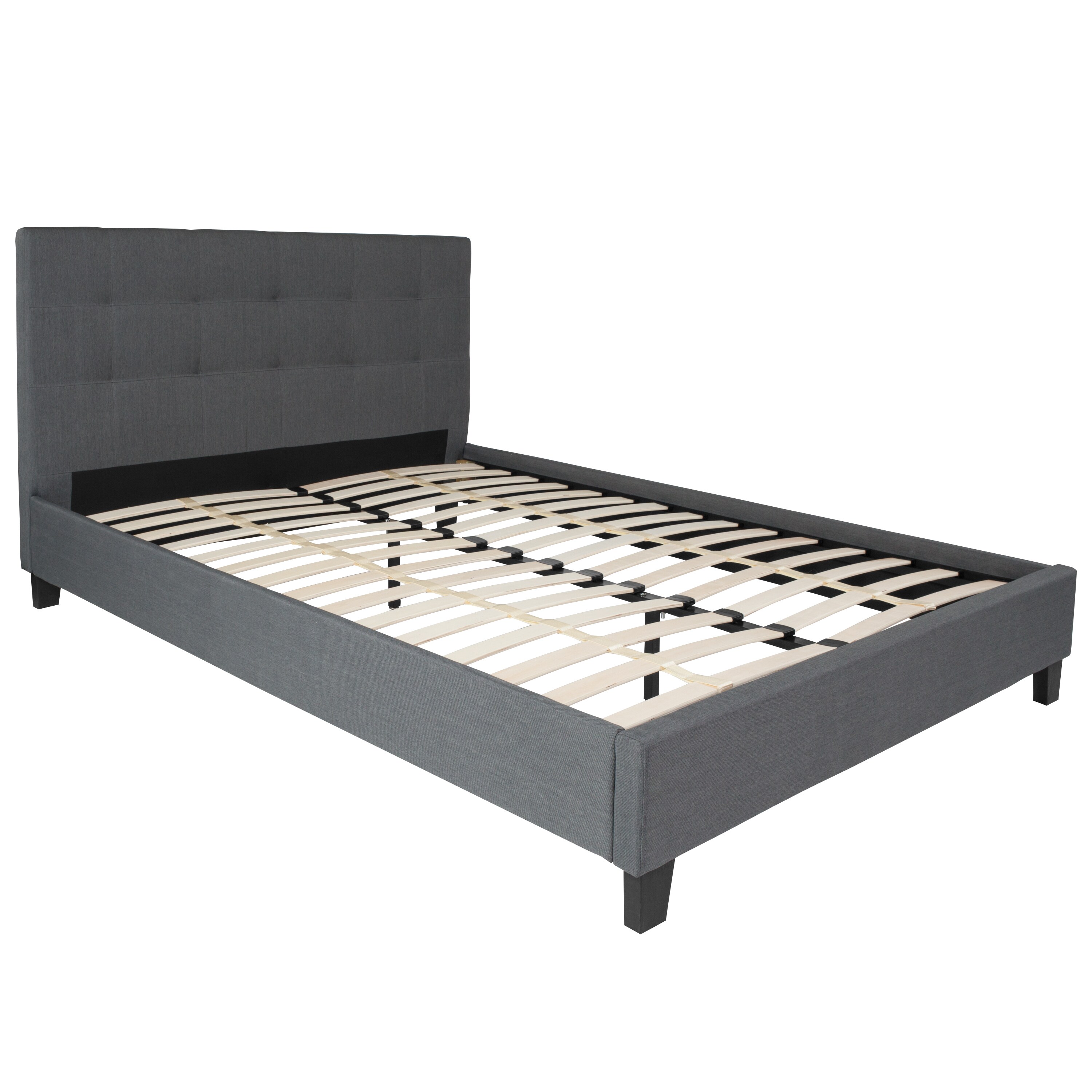 Flash Furniture Chelsea Dark Gray Queen Upholstered Platform Bed at ...