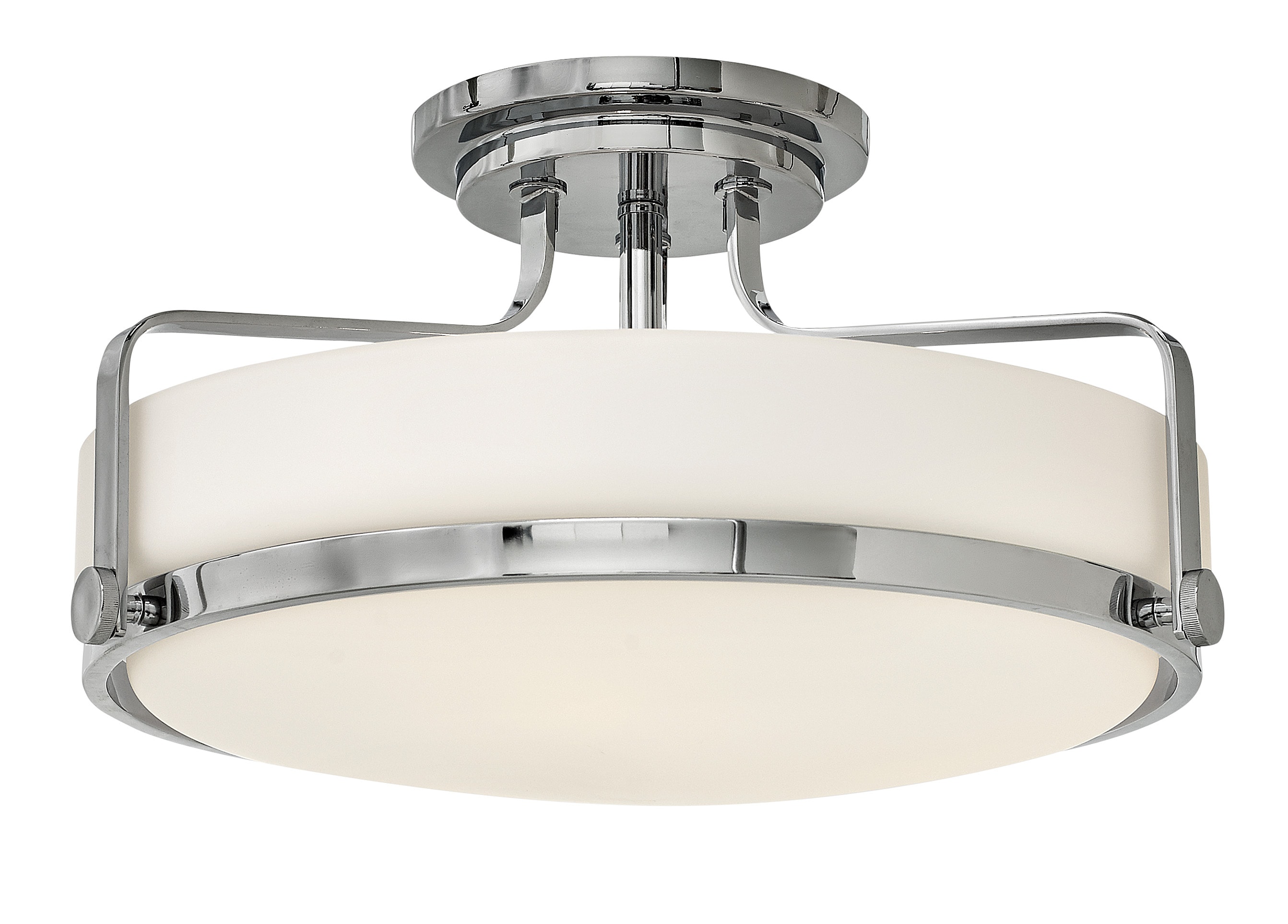 Hinkley Harper 3-Light 18-in Gloss Chrome LED Semi Flush Mount Light in ...