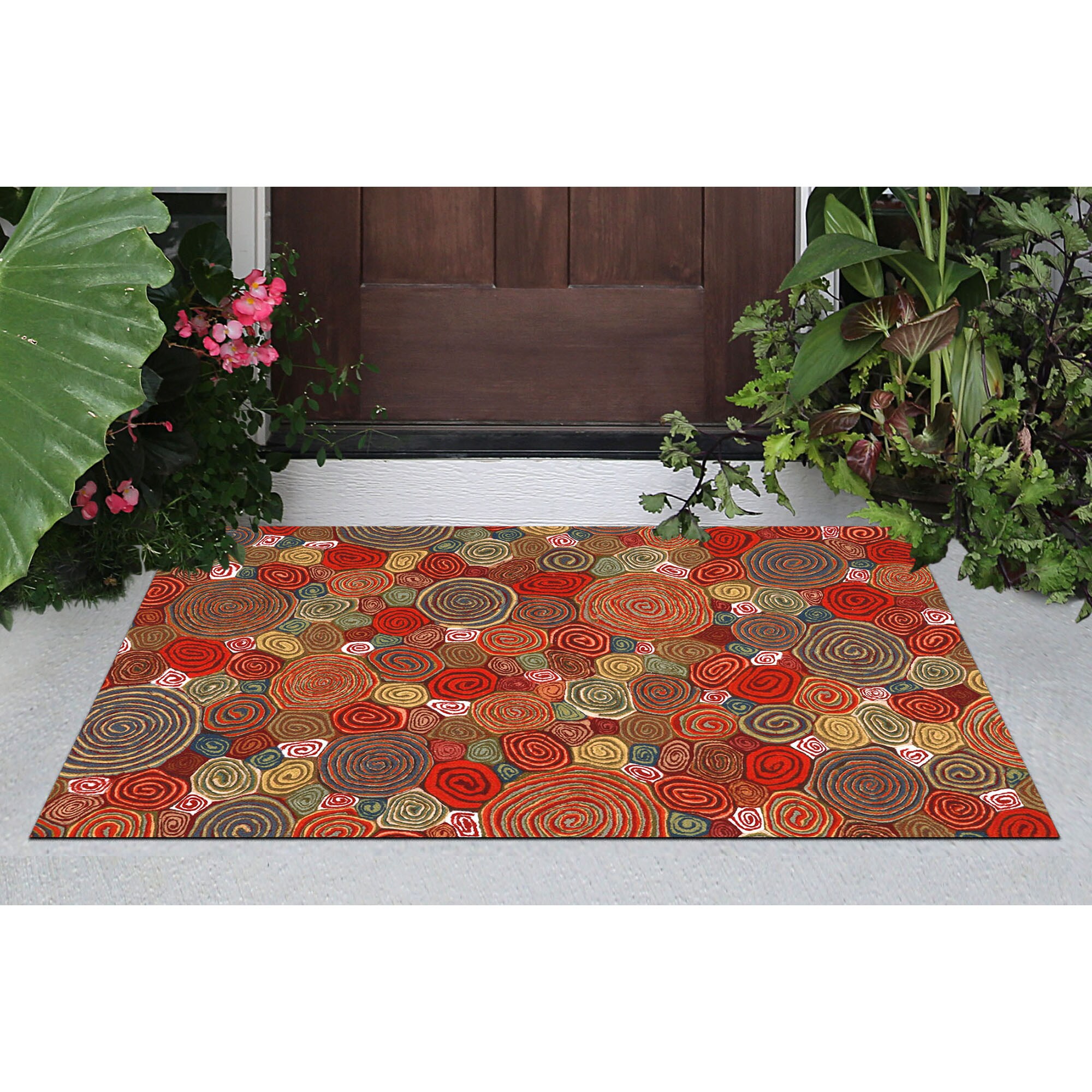 Liora Manne VEB23310224 Visions III 2 x 3 (ft) Polyester Fiesta Rectangular Indoor/Outdoor Abstract Bohemian/Eclectic Area rug