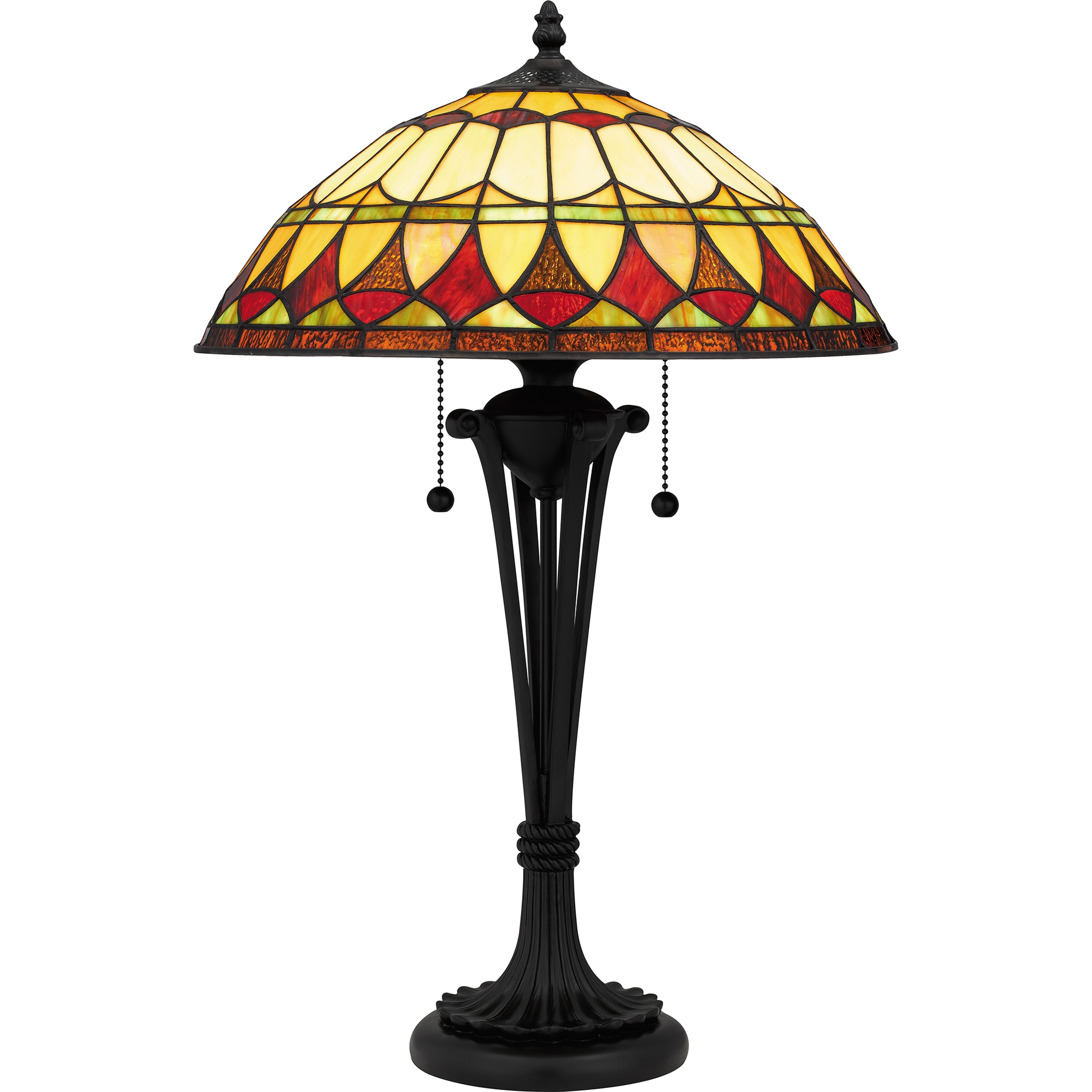 Quoizel Sevilla 23.5-in Matte Black Table Lamp with Glass Shade in the ...