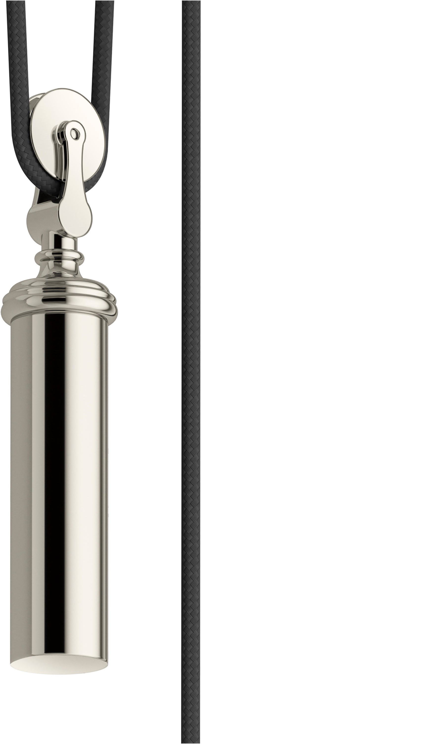 Damask Polished Nickel Clear Glass Adjustable Jar Pendant