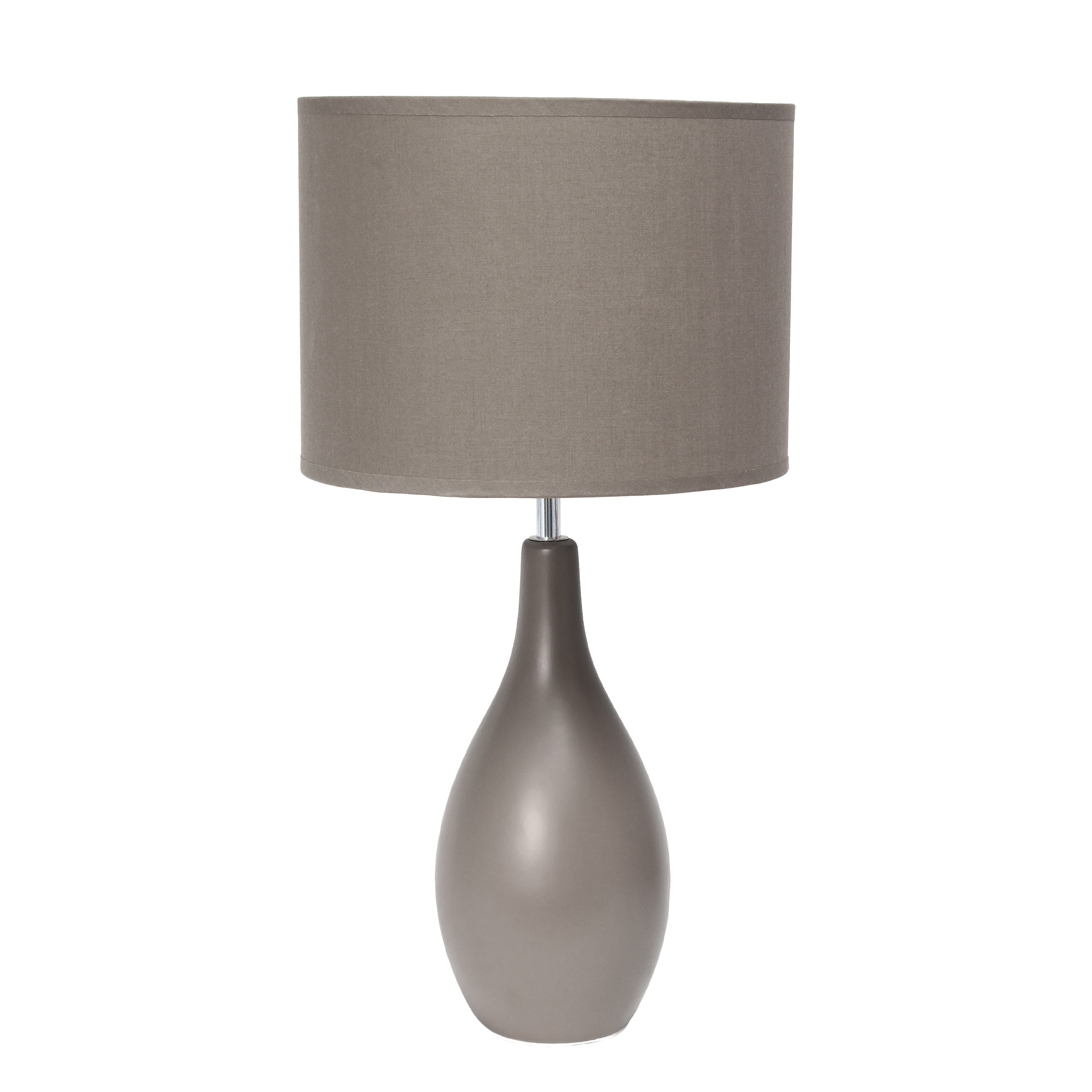 Simple Designs LT2002-GRY 18.11-in Gray On/Off switch Table Lamp with Fabric Shade