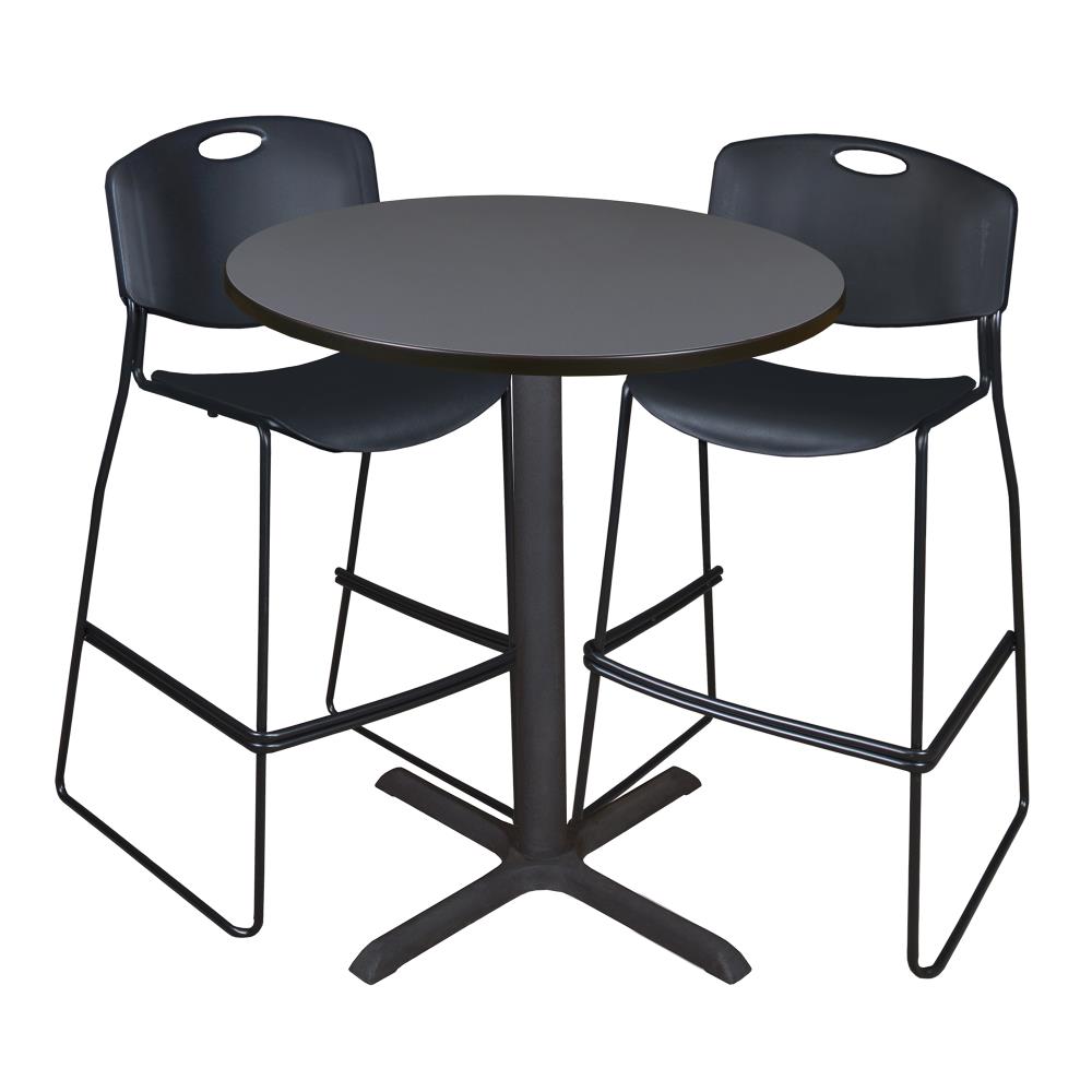 Regency TCB36RNDGY4495BK Breakroom Gray 4-Person Training Table (36-in W x 42-in H)