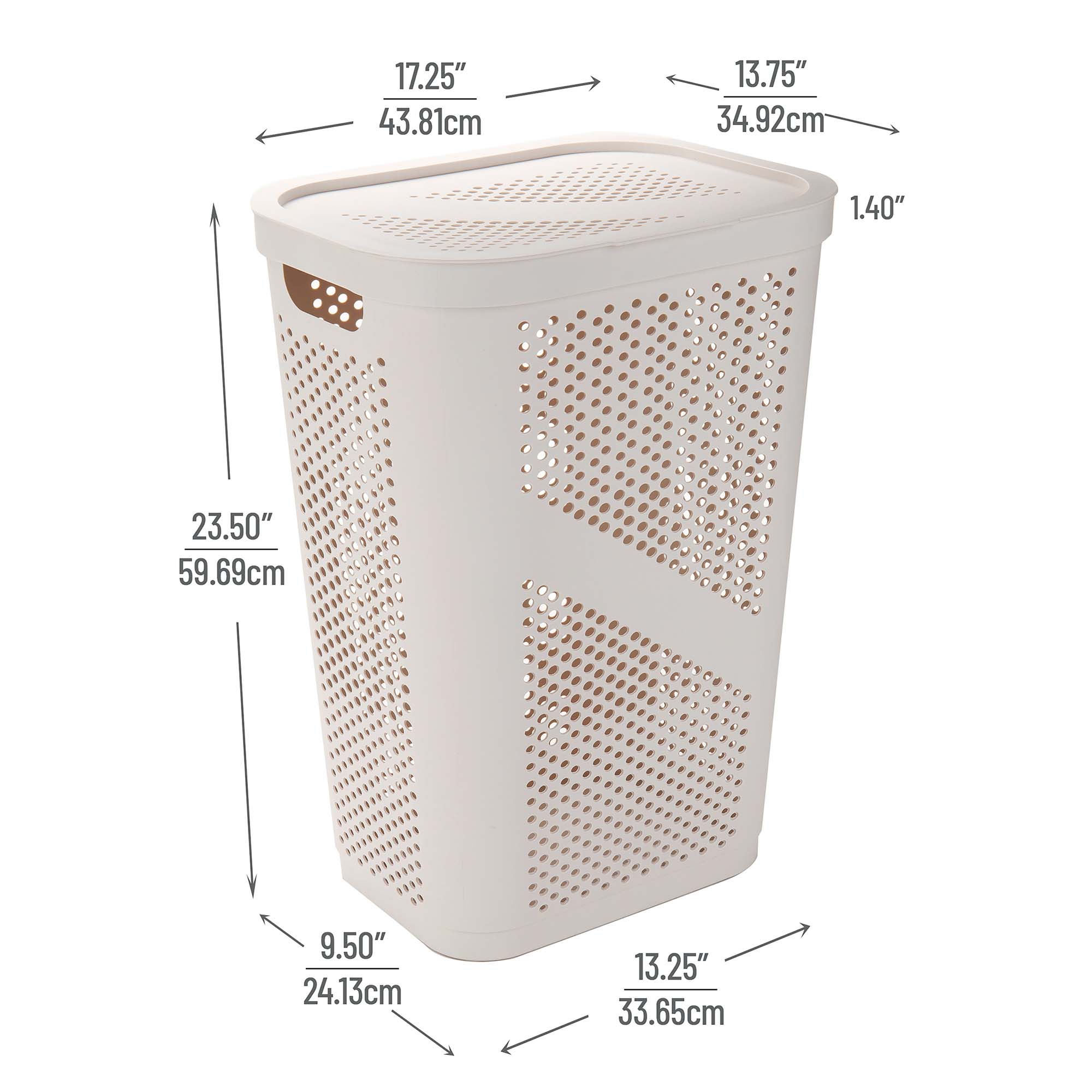 Mind Reader 60 Liter Laundry Basket - White