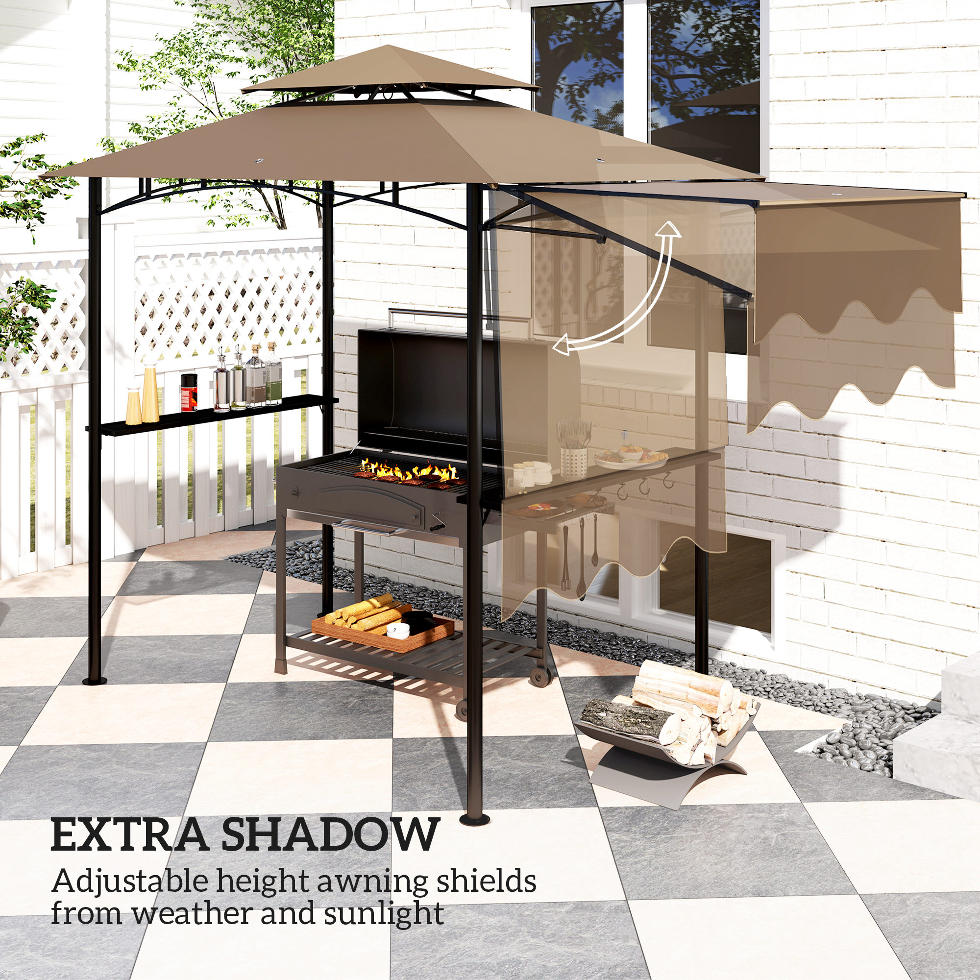 Outsunny 84C-636V00BN Wood-Resin-Gazebos - View #9