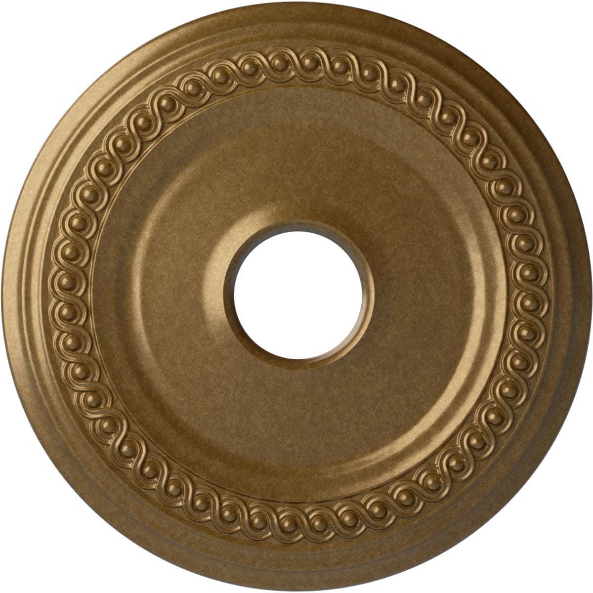 Ekena Millwork CM19CLPAS Classic 18.625-in W x 18.625-in L Painted Pale Gold Polyurethane Whole Ceiling Medallion