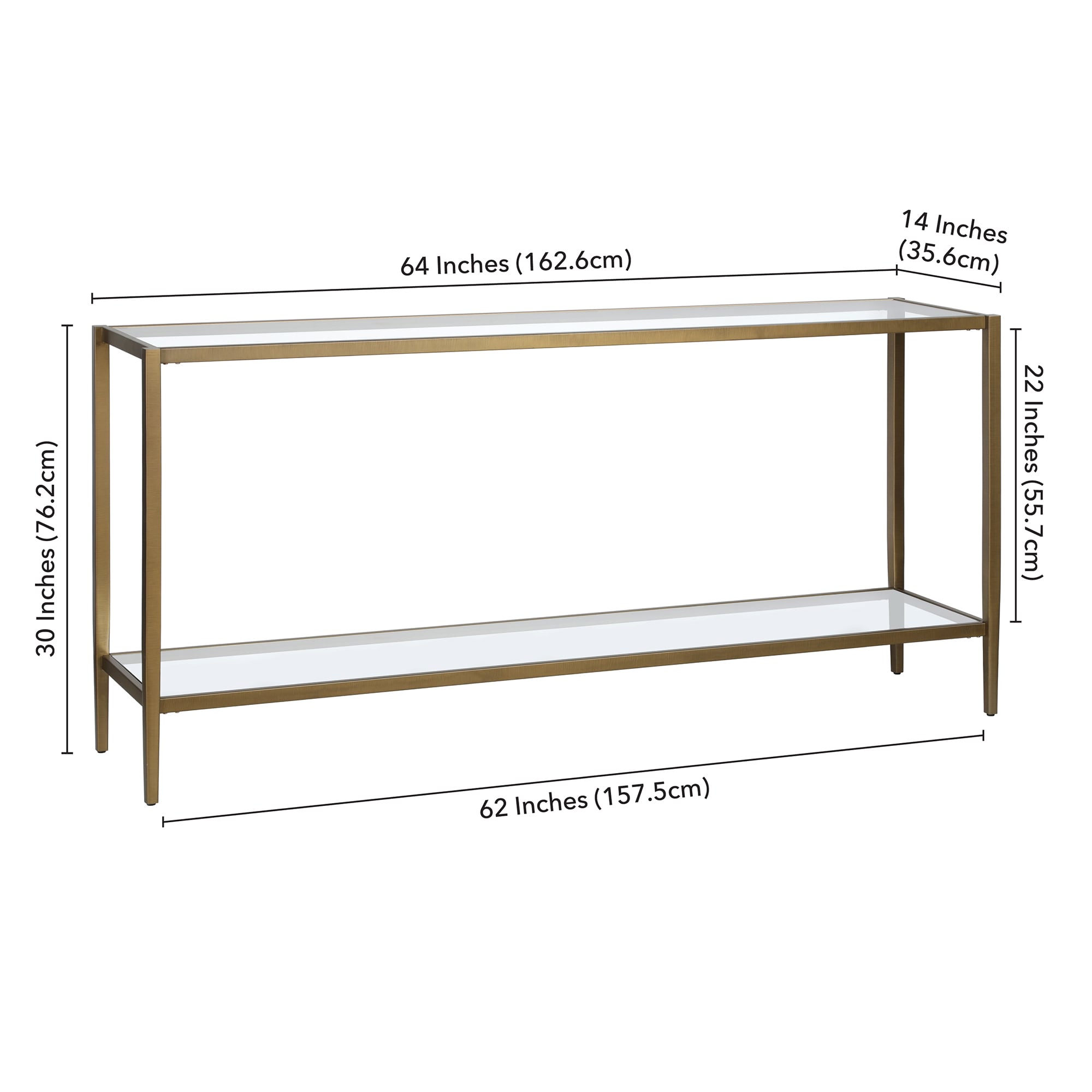 Hailey Home Hera Modern Brushed Brass Console Table in the Console ...