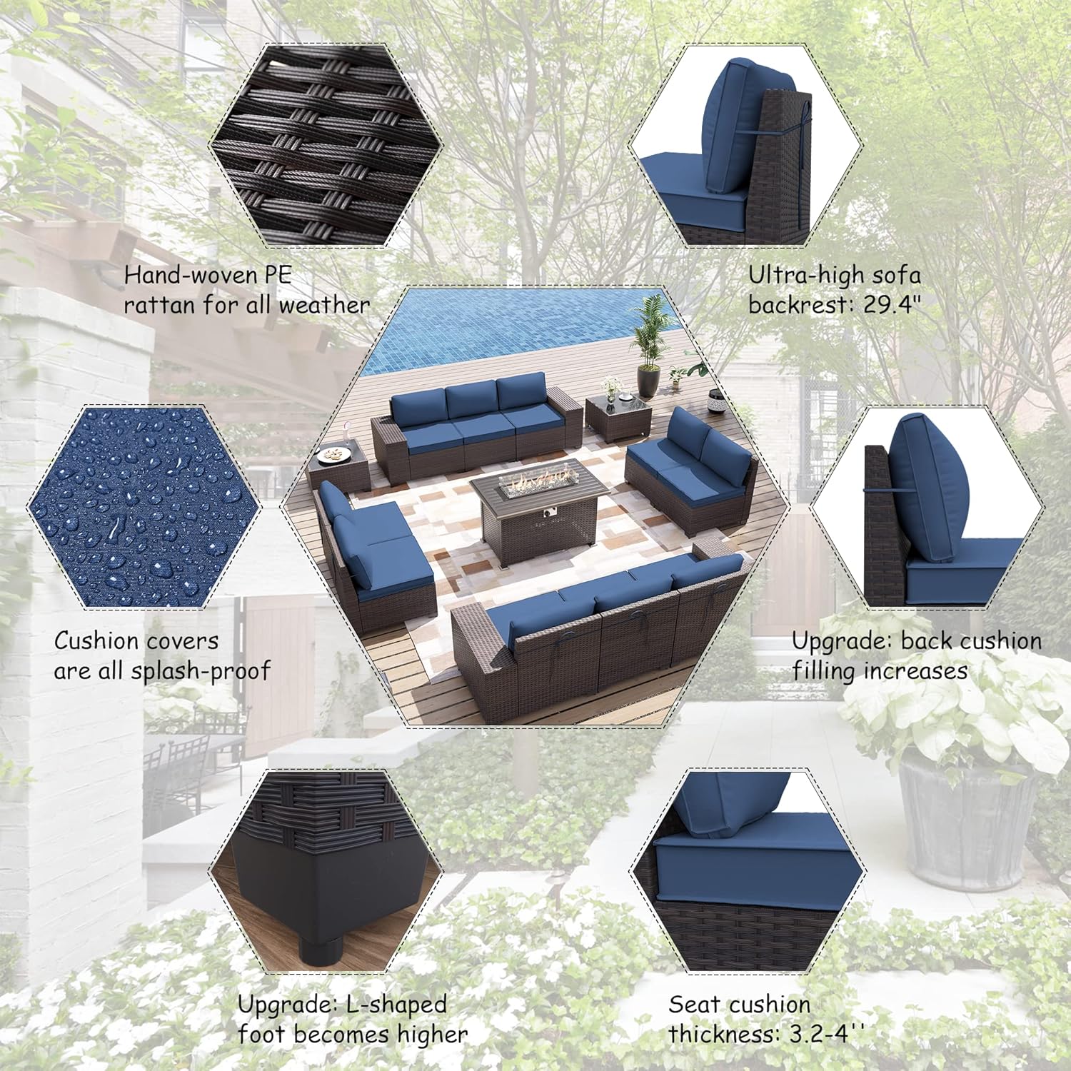 ALAULM LS-12PCS+FP-NAVY Patio-Conversation-Sets - View #3