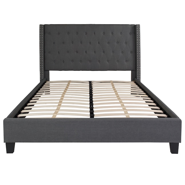 Flash Furniture Riverdale Dark Gray Queen Upholstered Platform Bed in ...