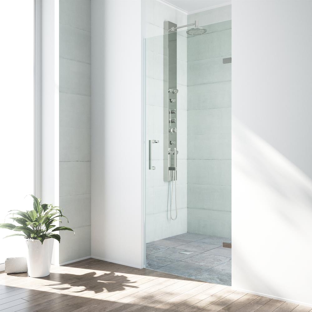 VIGO VG6072STCL30 Soho Stainless Steel 70.625-in Frameless Hinged Shower Door