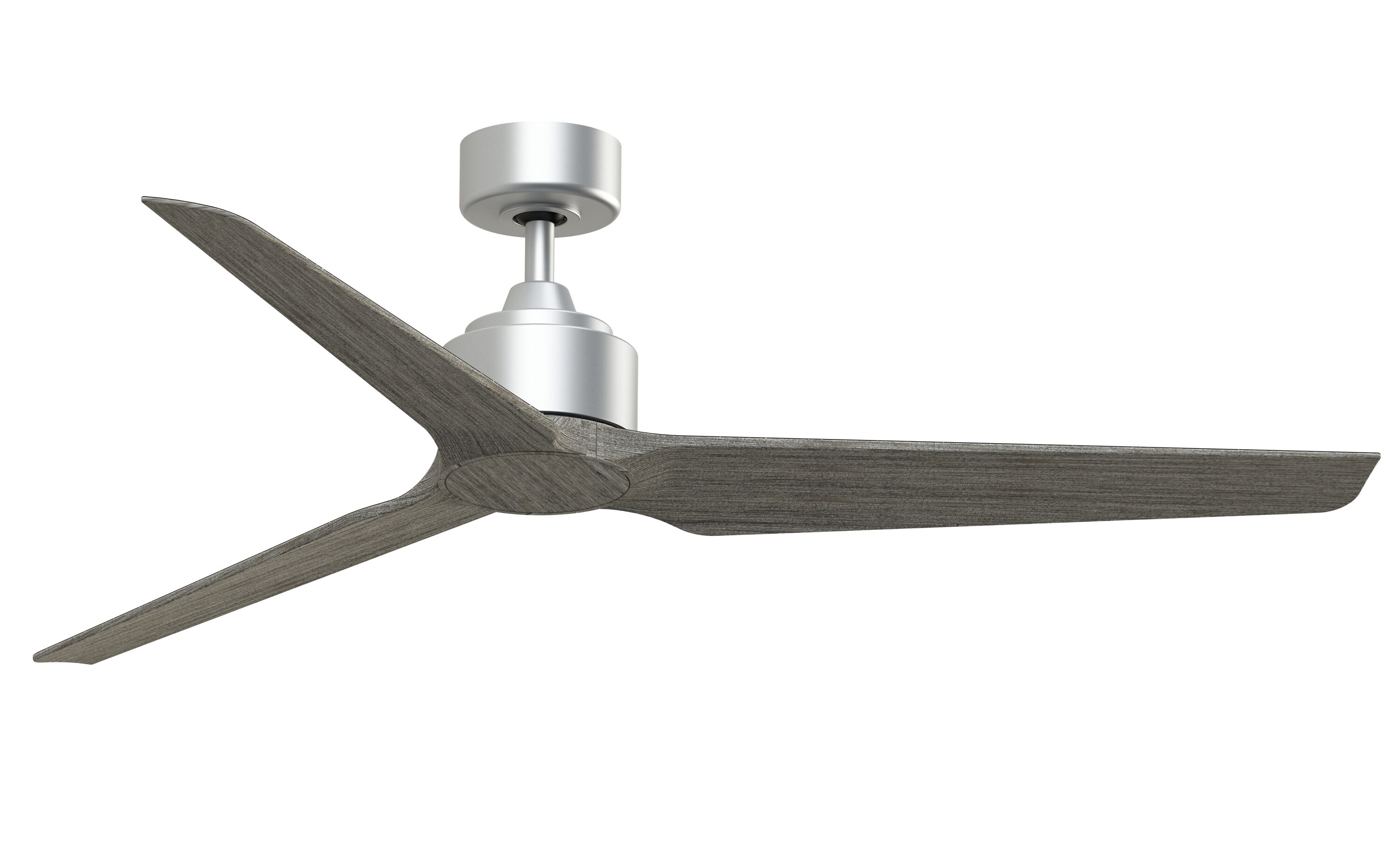 Fanimation FPD8514SLW-60WEW TriAire Custom 60-in Outdoor Smart Silver with Weathered Wood Blades Propeller Ceiling Fan Light Kit Compatible - Remote Included ( 3 -Blade )