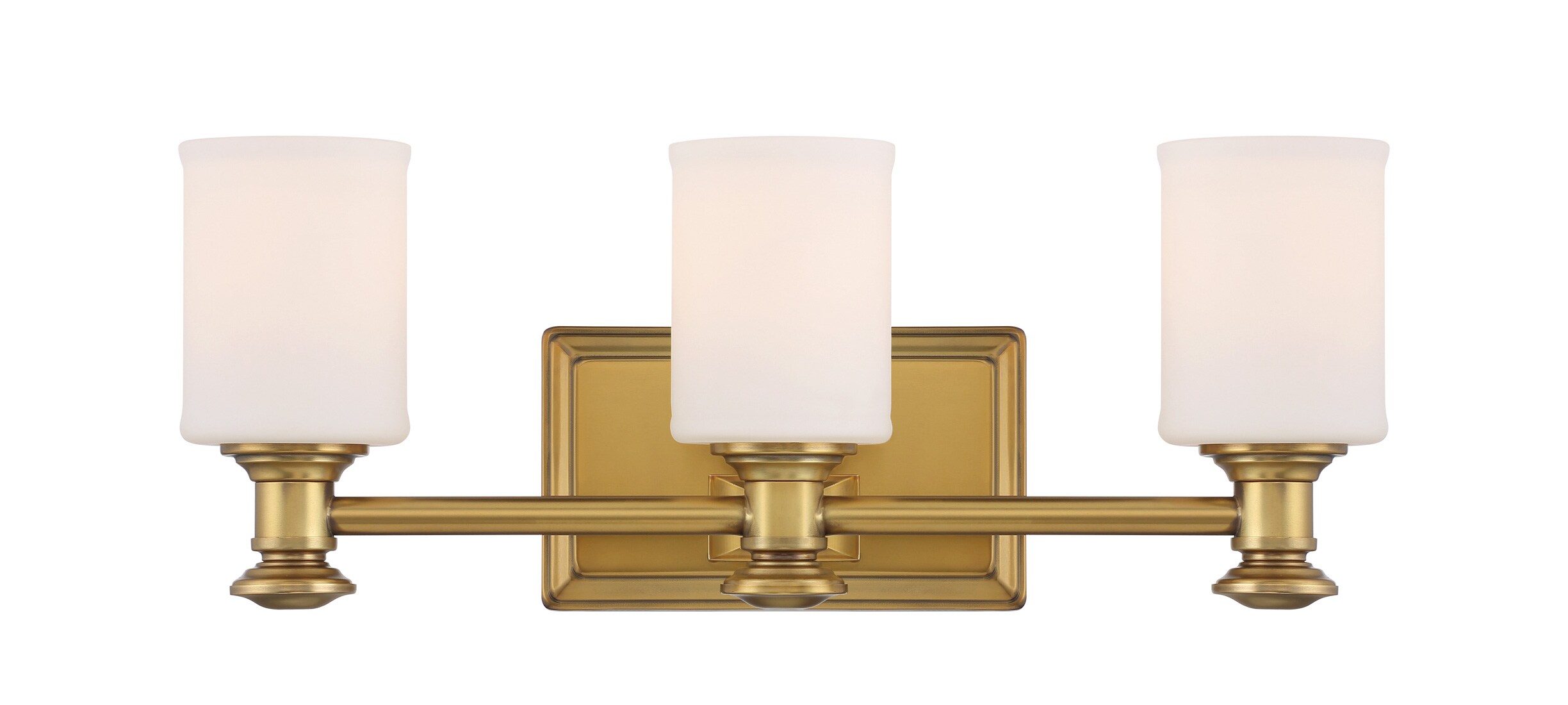 Liberty Gold 19" Cylinder Vanity Light with Etched Opal Glass