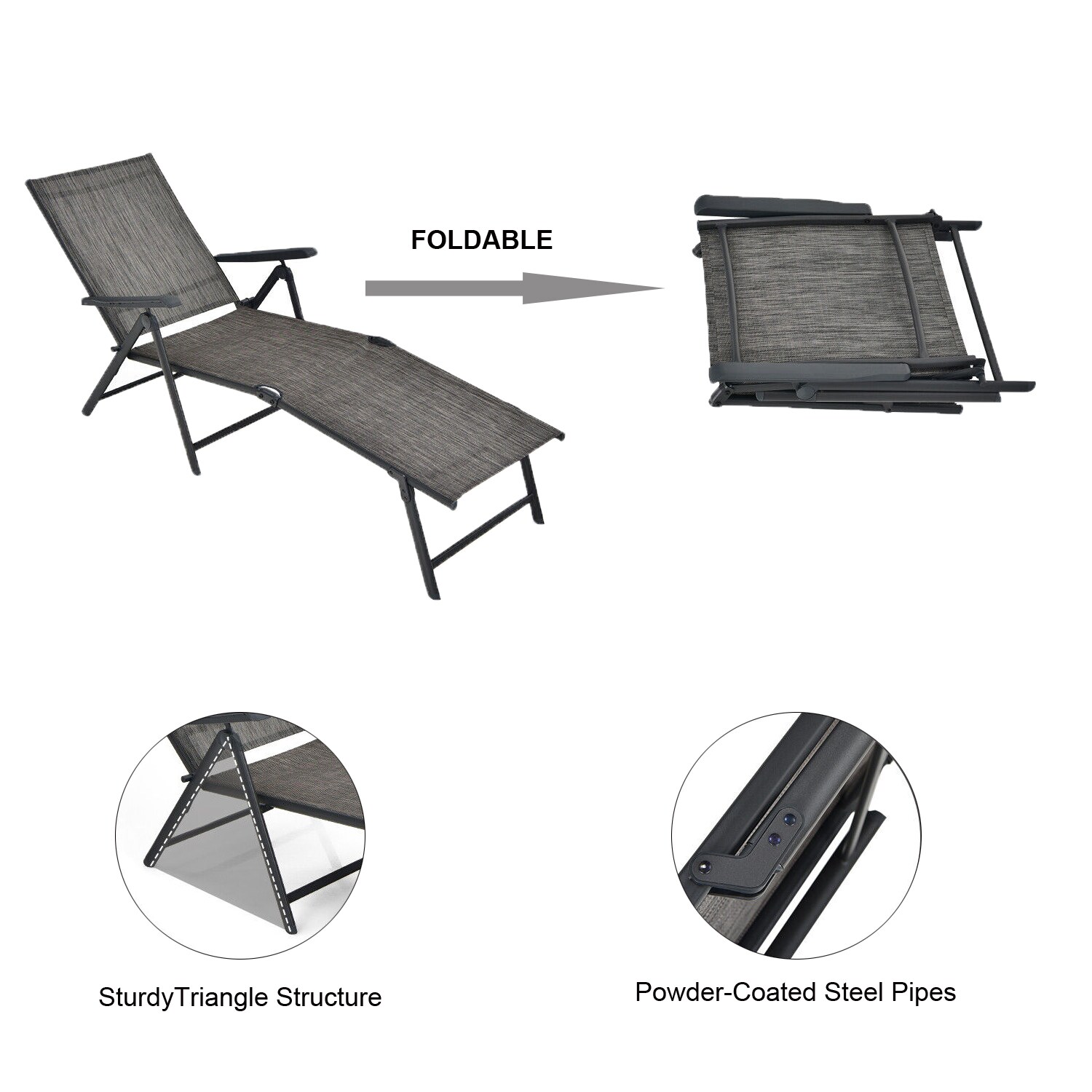 WELLFOR TDJ10547GR-2 Patio-Chairs - View #8