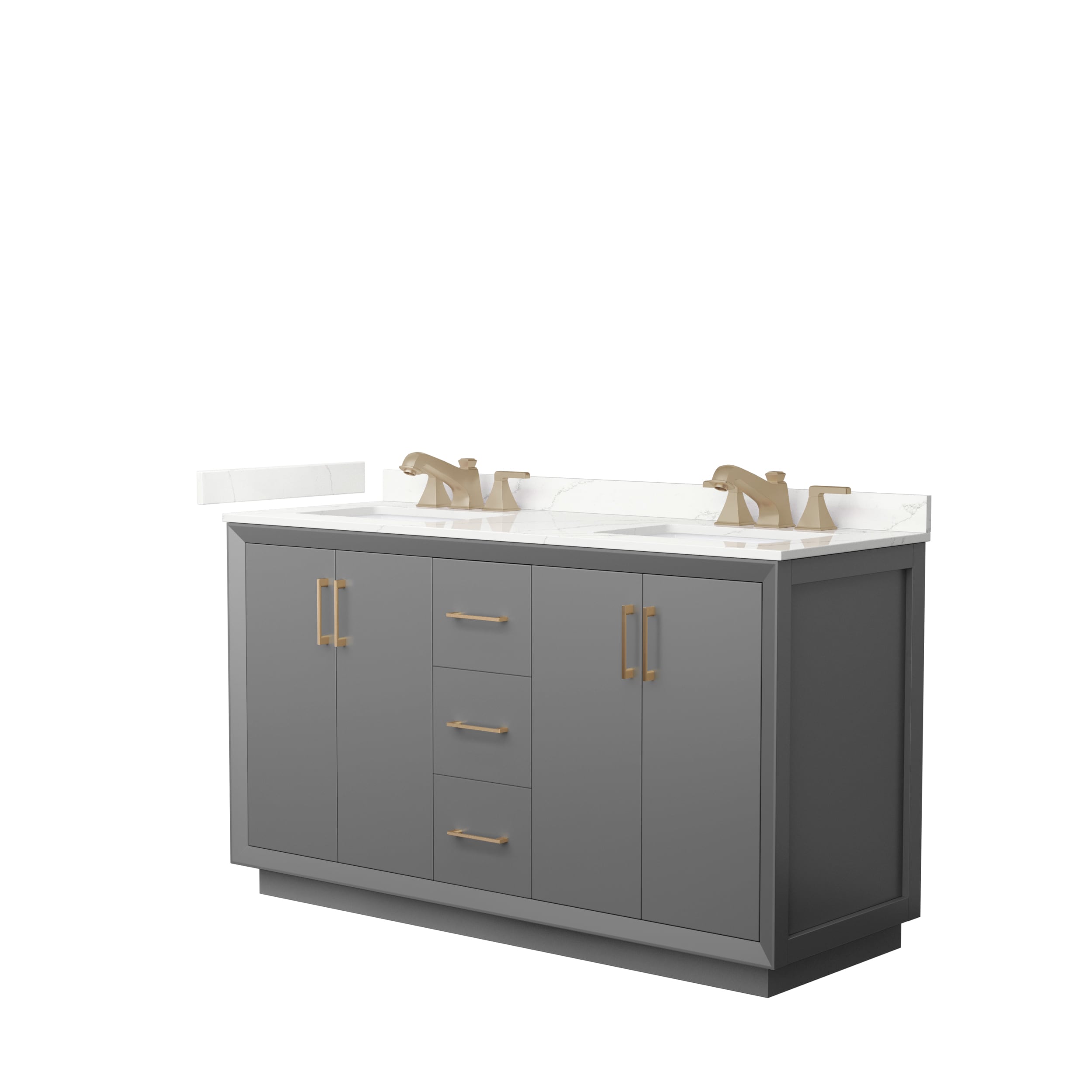 Wyndham Collection WCF414160DGZGTUS3MXX Strada 60-in Dark Gray Undermount Double Sink Bathroom Vanity with Giotto Quartz Top
