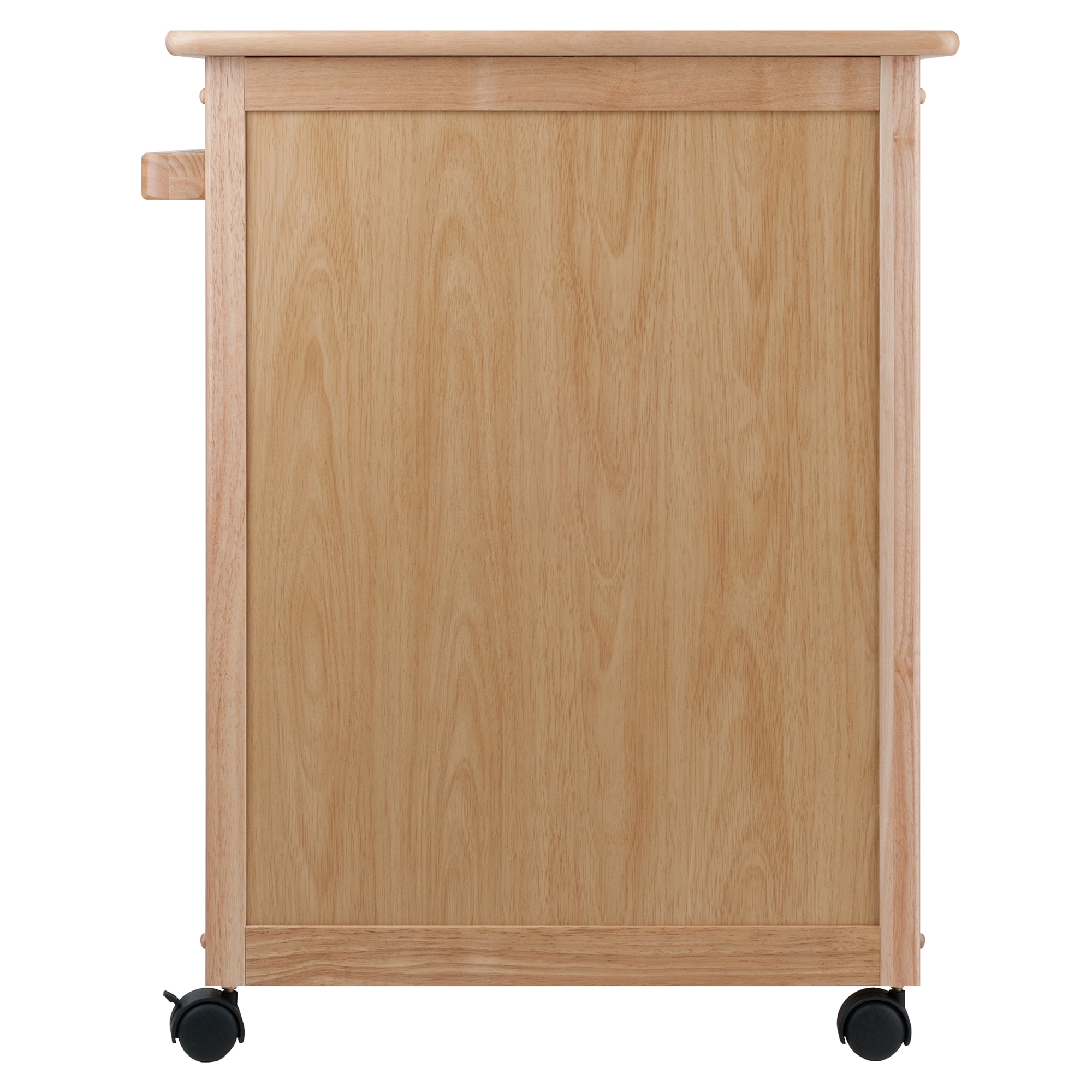 Winsome Transitional Brown Wood Kitchen Cart with Butcher Block and Storage