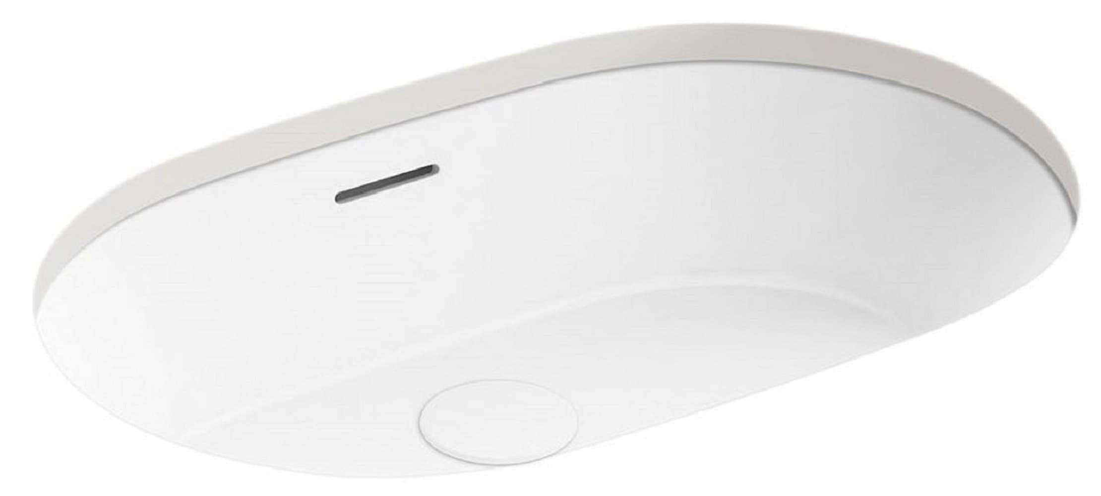 White Ceramic Oval Undermount Bathroom Sink