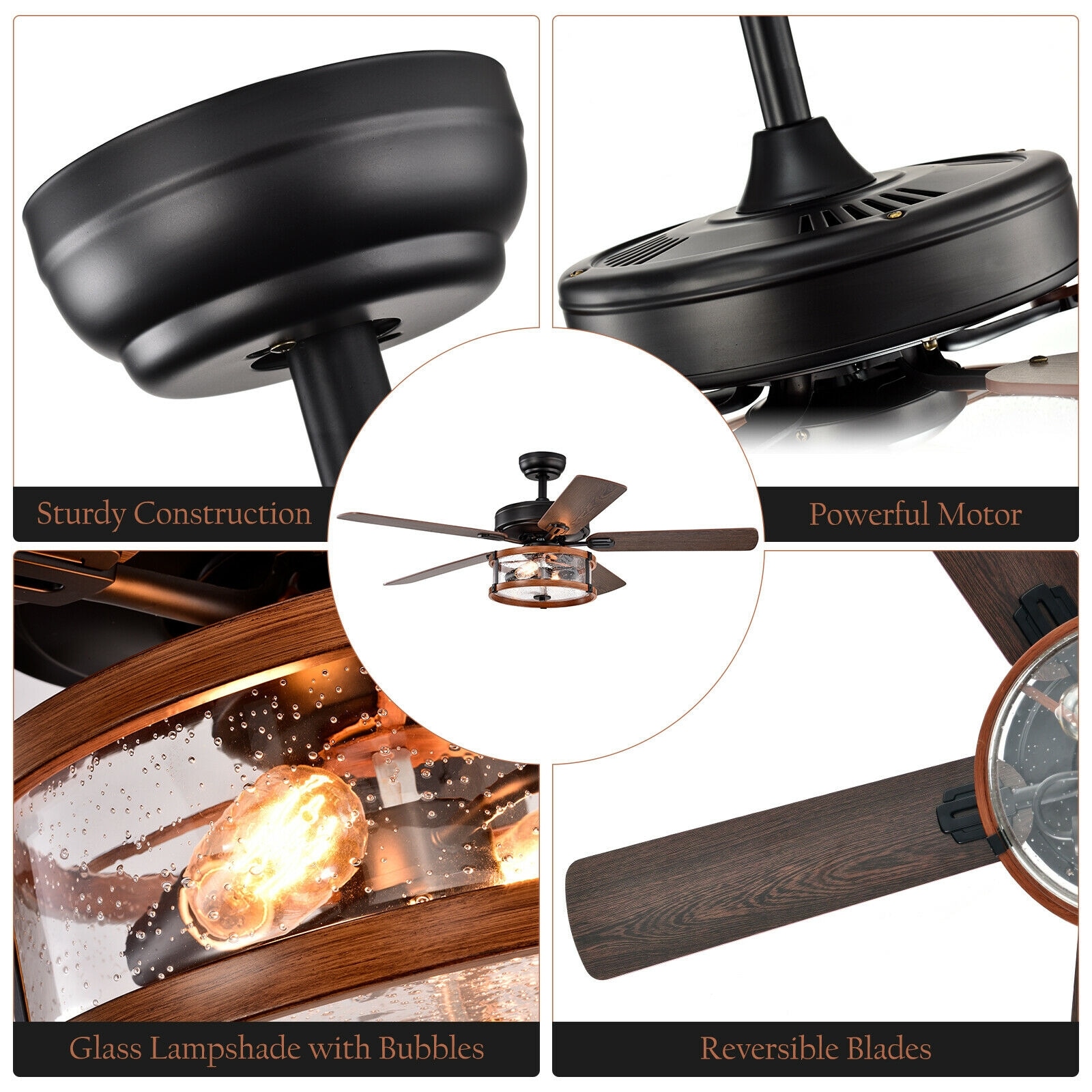 Forclover WYL2-C5265BK Ceiling-Fans - View #3