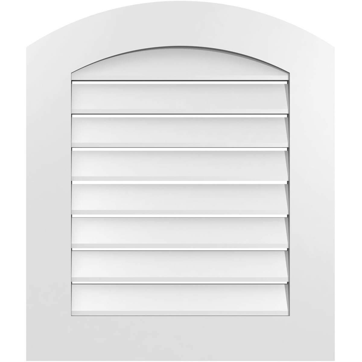 Ekena Millwork GVPAR24X2801SF 24-Inches x 28-Inches Off-white Round top PVC Gable Louver Vent