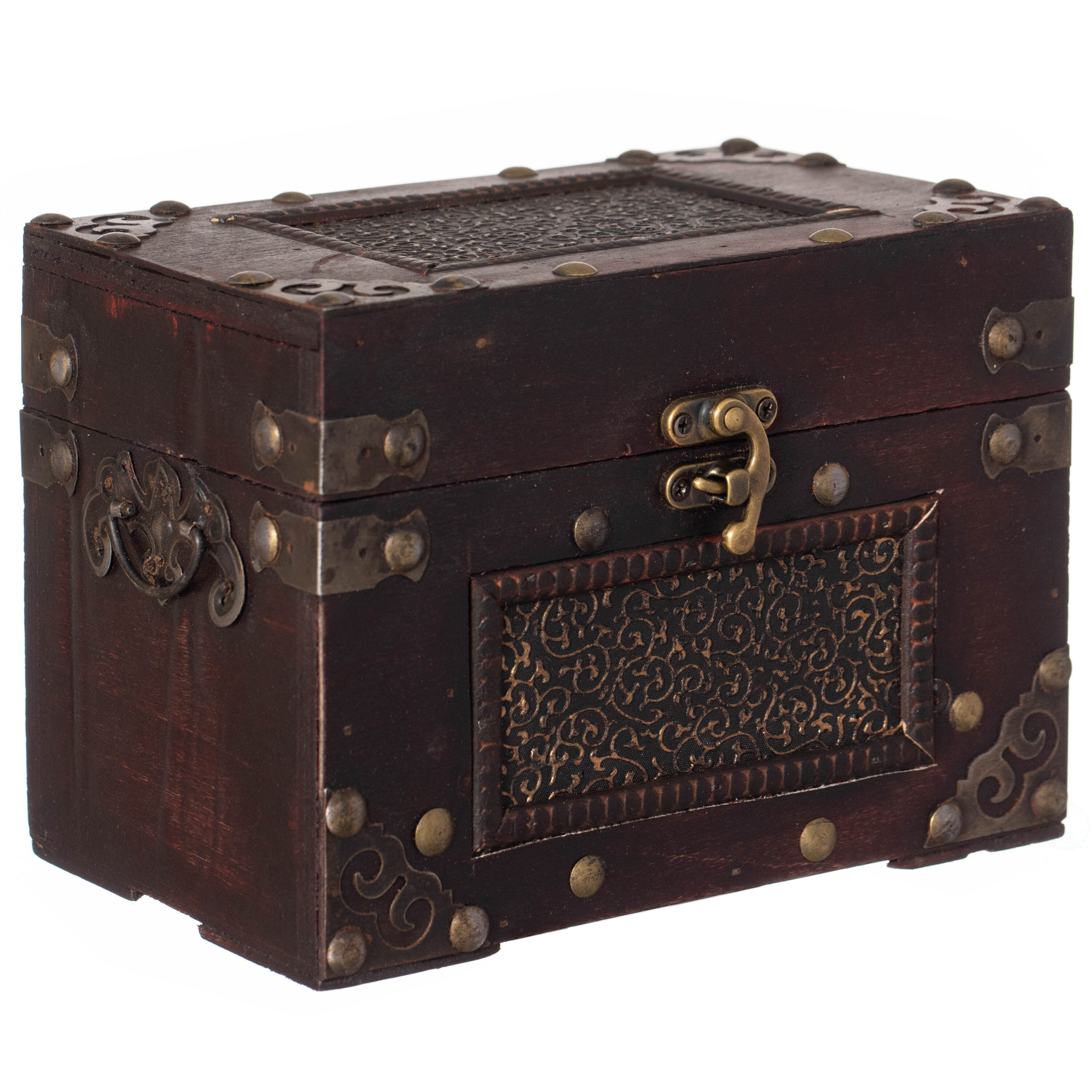 Vintiquewise QI003389.L 1 -lb Brown Wood Storage Trunk