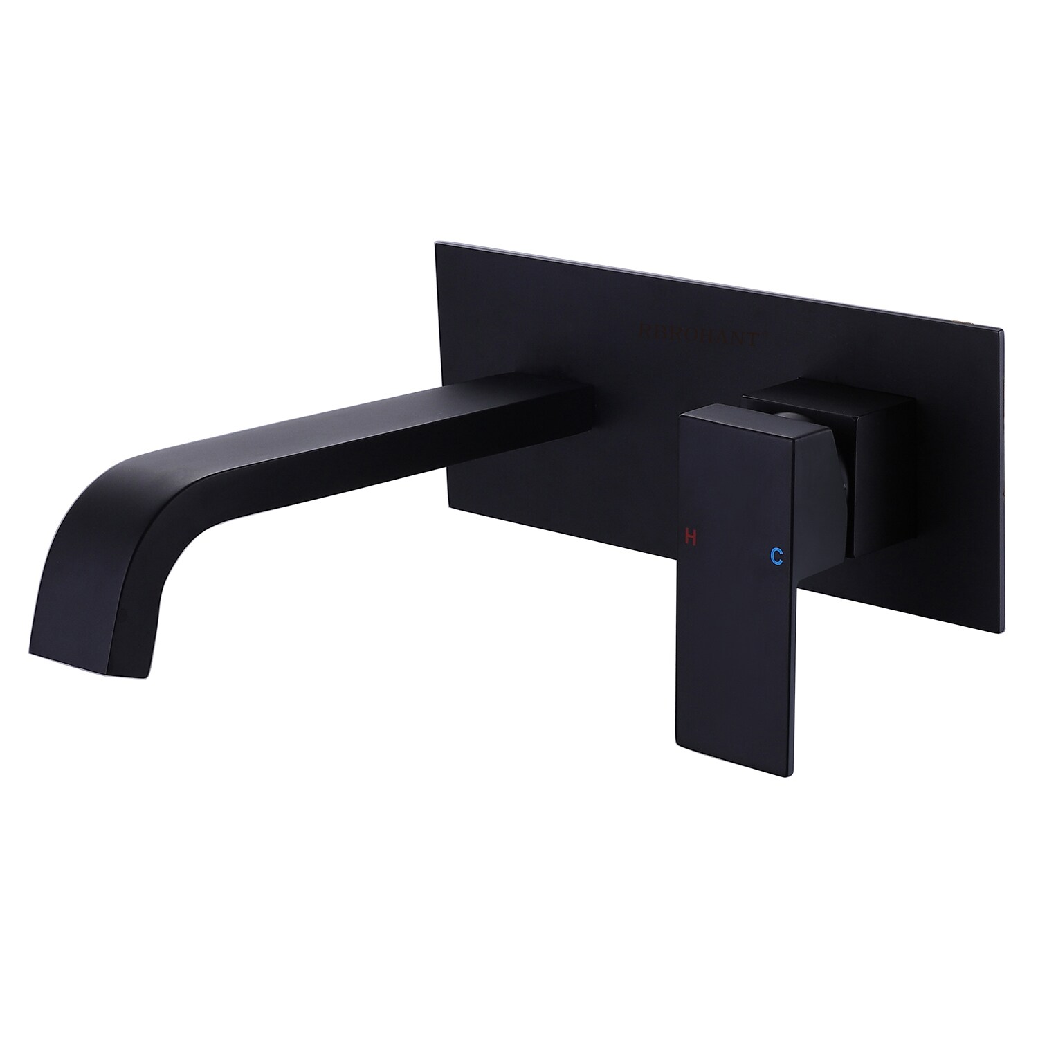 Clihome Faucet Matte Black 1-handle Wall-mount High-arc Bathroom Sink ...