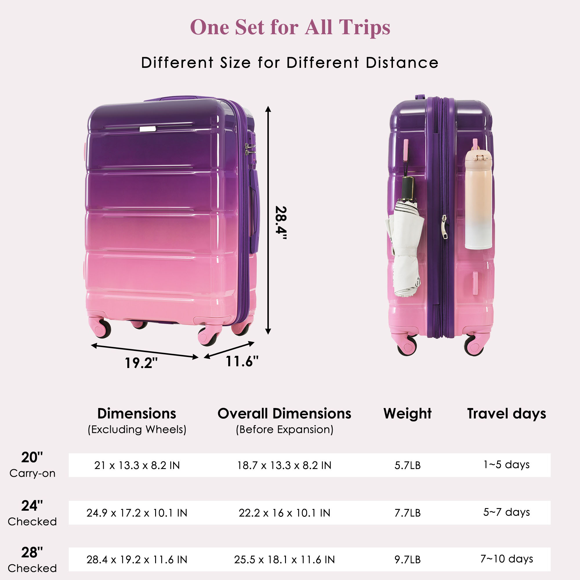 Bybafun YD9600047 Luggage-And-Luggage-Sets - View #2