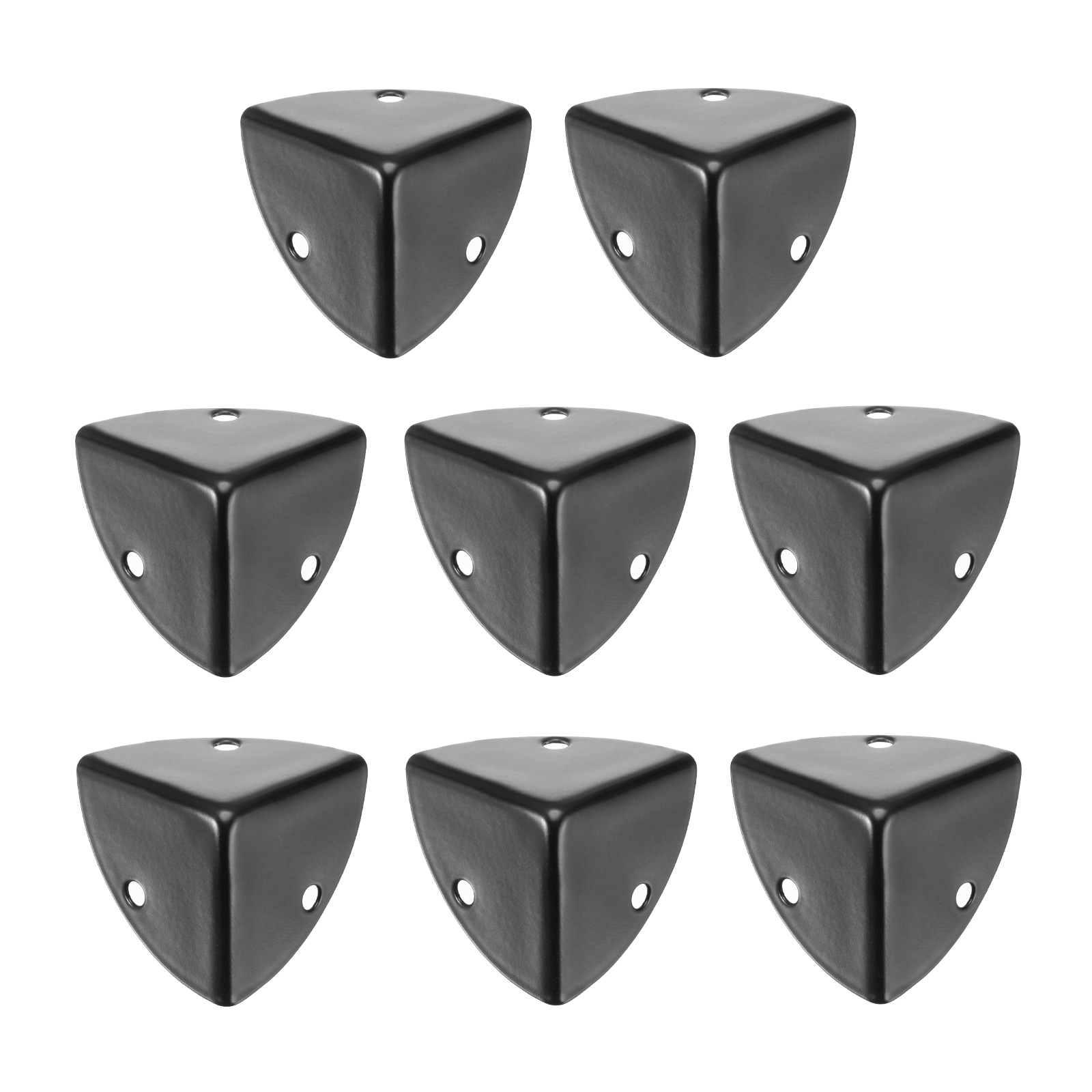 Unique Bargains 8pcs Metal Corner Protector 1.2 x 1.2 x 1.2 Inch Box Edge Guard Protector Zinc Alloy Cabinets Speaker Corners Protector for Furniture Decorative (Black)