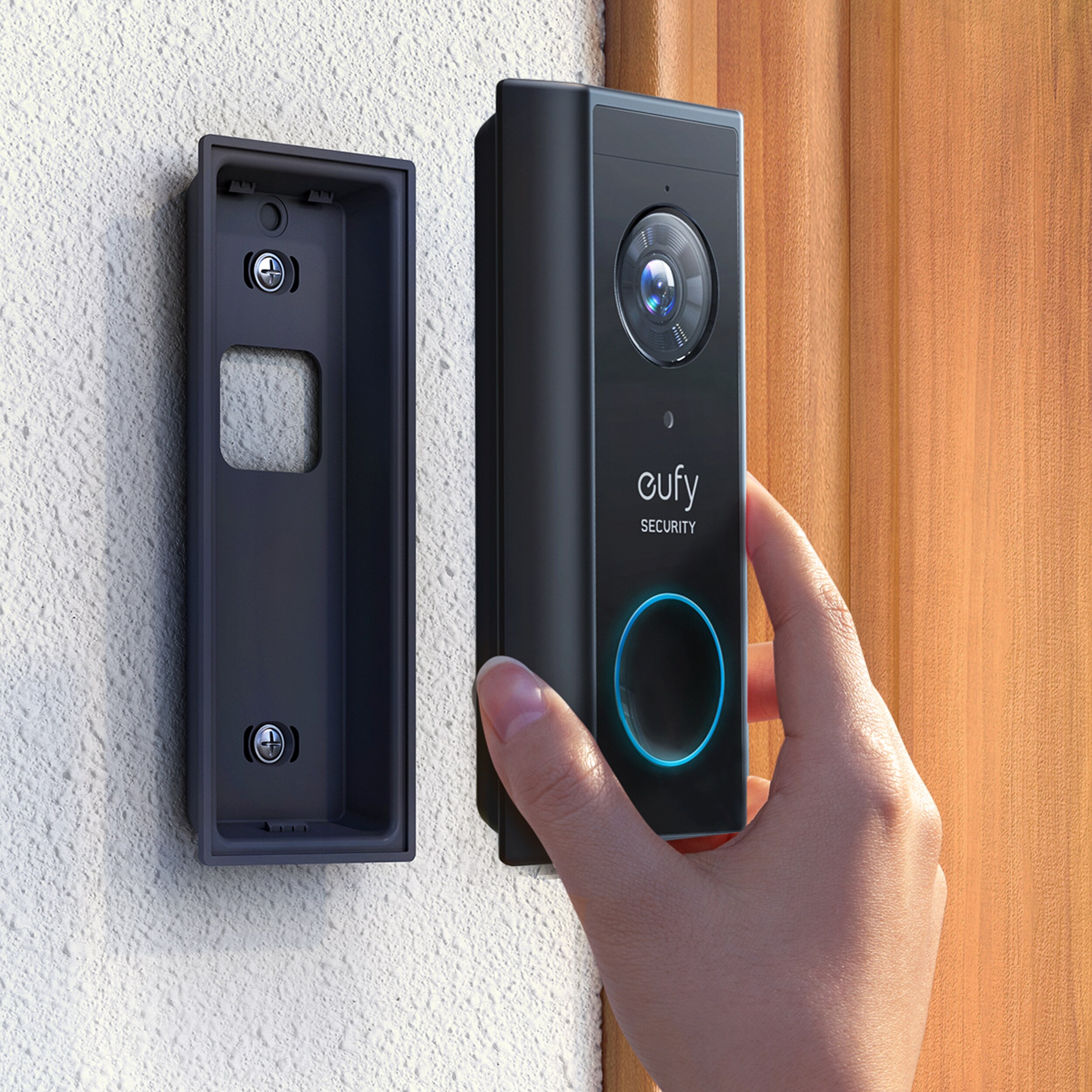 eufy Security Video Doorbell 2K, Battery and Wired add-on Wireless Wi-fi Compatibility Smart Video Doorbell in Black