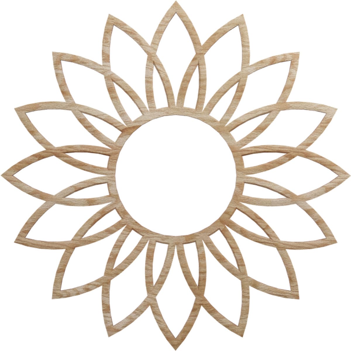 Ekena Millwork CMWP18X18X0250DARO Daisy Fretwork 18-in W x 18-in L Contemporary Red Oak Wood Whole Ceiling Medallion