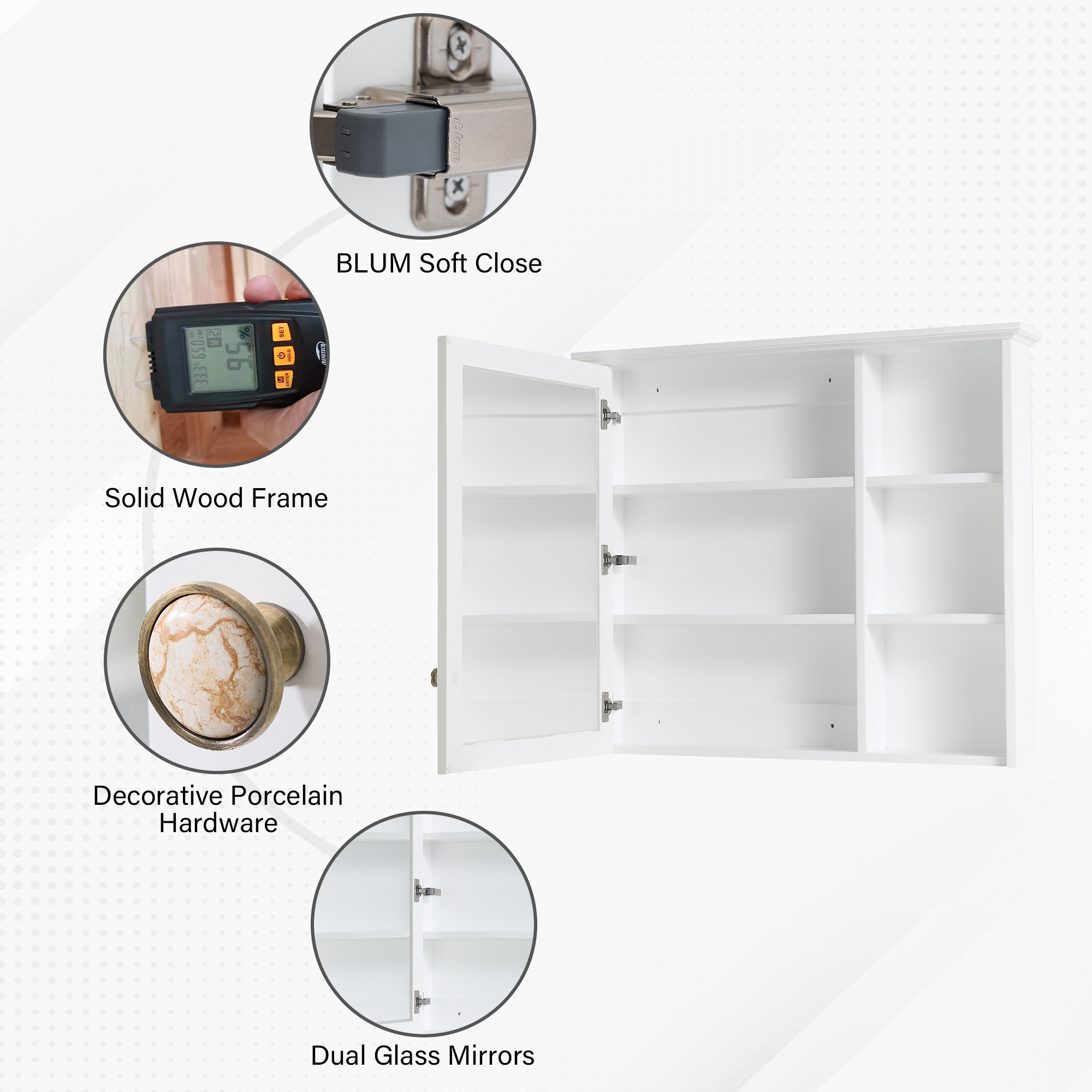 WELLFOR MED34YS1WT Bathroom-Medicine-Cabinets - View #5