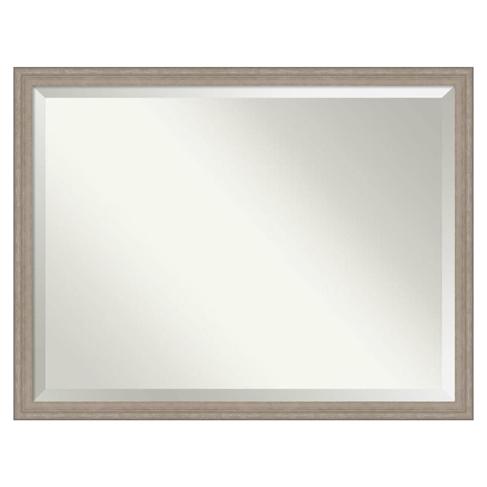 Amanti Art DSW4819434 Curve 43-in x 33-in Framed Rectangle Bathroom Vanity Mirror ( Grey Wash )