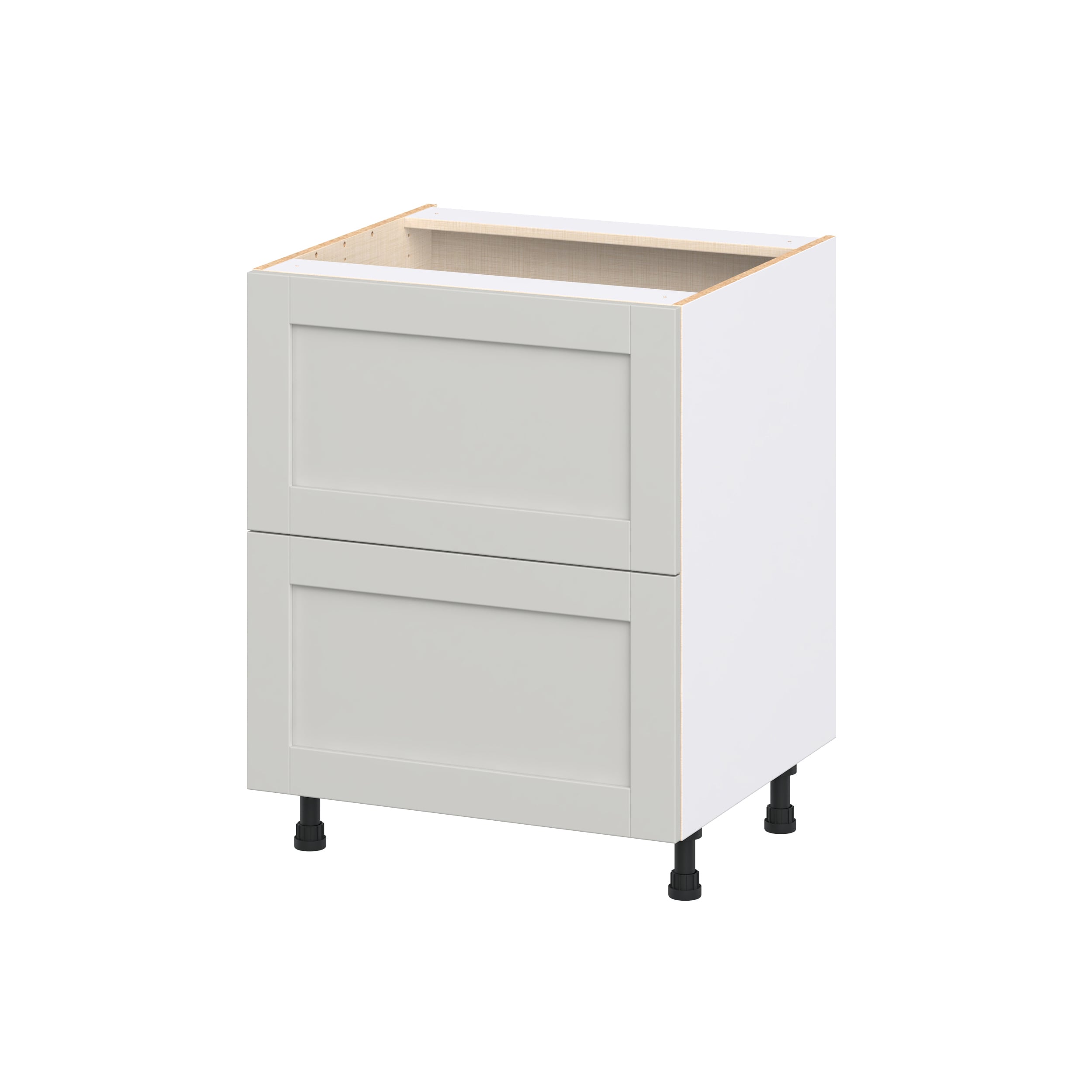 Hugo&Borg DSB2D27-CH Charlesberg 27-in W x 34.5-in H x 24.5-in D Light Gray 2 -Drawers Drawer Base Fully assembled Cabinet Recessed Panel Shaker
