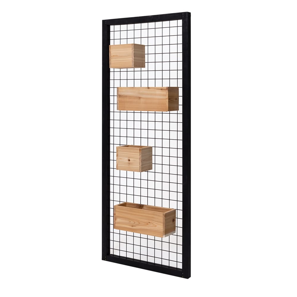 Outdoor Essentials 471655 24-Inches W x 60-Inches H Black Powder-Coated Cedar Garden Trellis For Climbing Plants For Roses