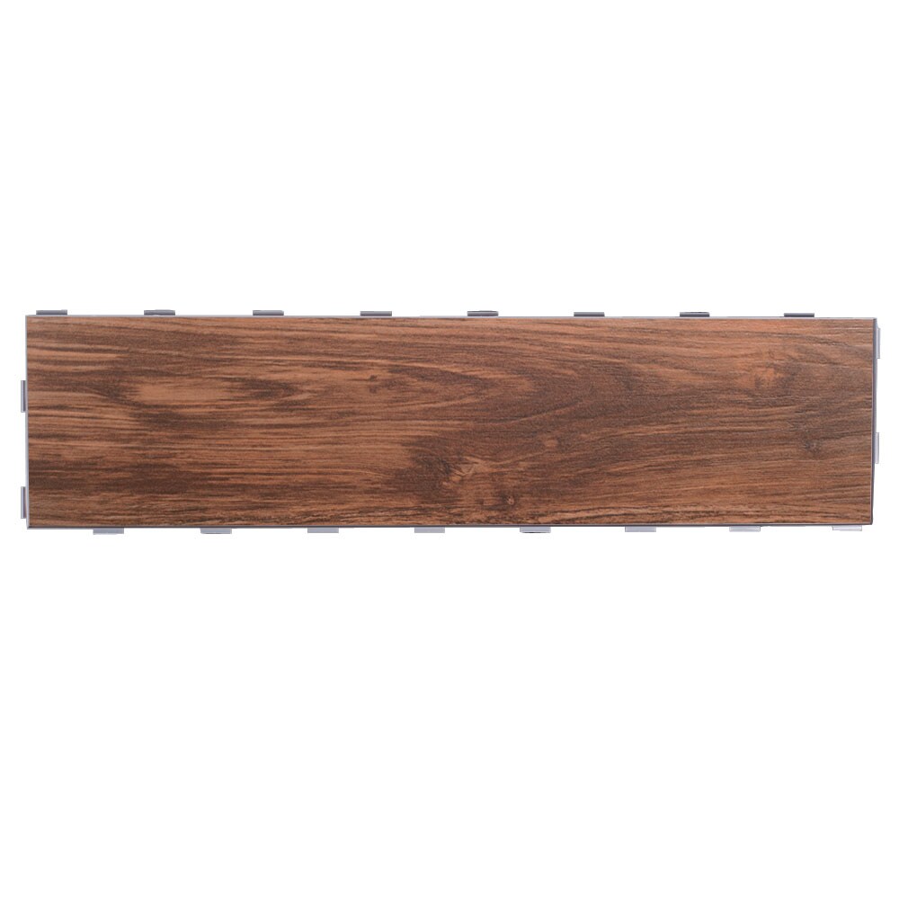 SnapStone 11-033-06-02 Interlocking 5-Pack Walnut 6-in x 24-in Glazed Porcelain Wood Look Tile