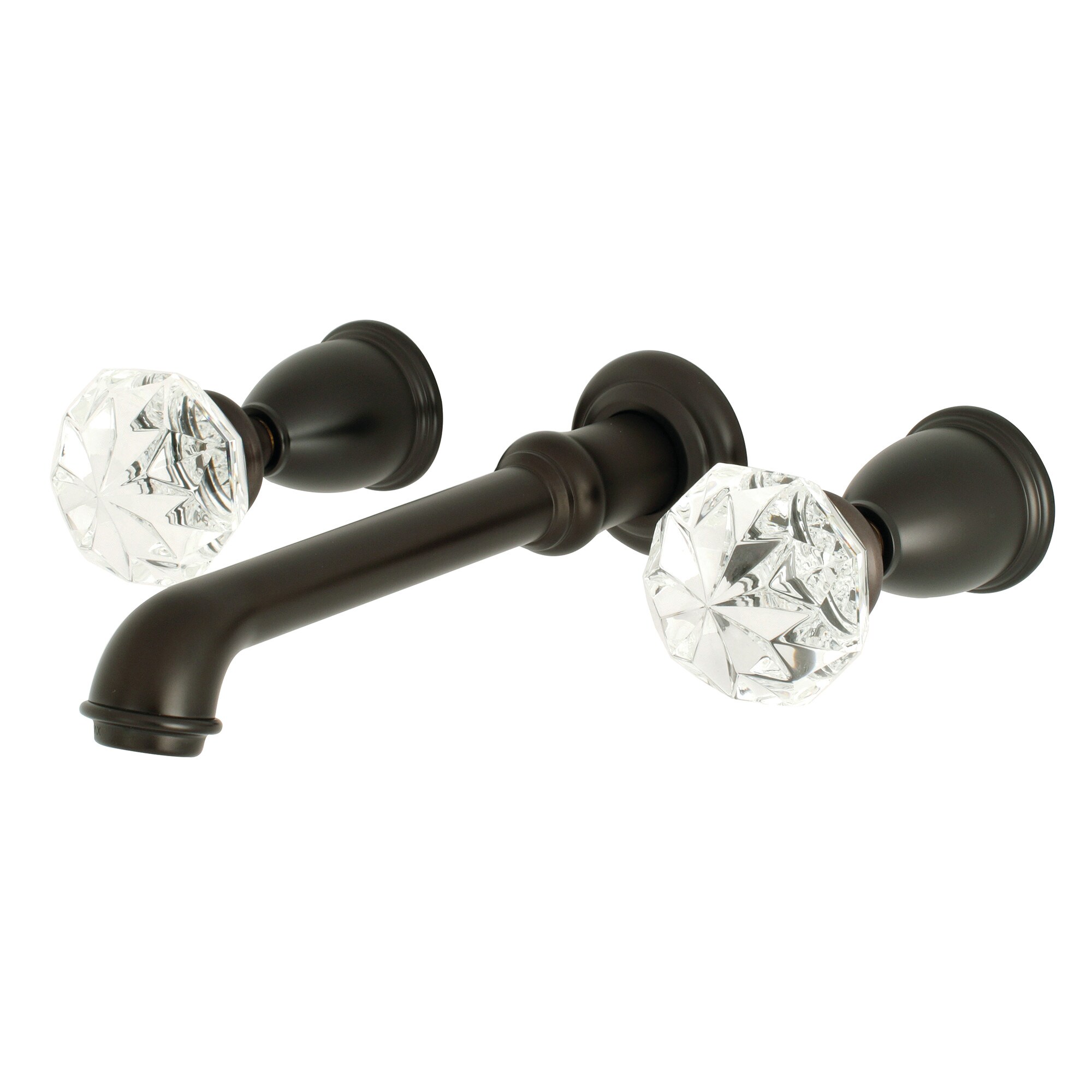 Kingston Brass WLKS7125KWL Krystal Onyx Oil-rubbed bronze Wall-mount 2-handle High-arc Residential Handle Bathroom Sink Faucet