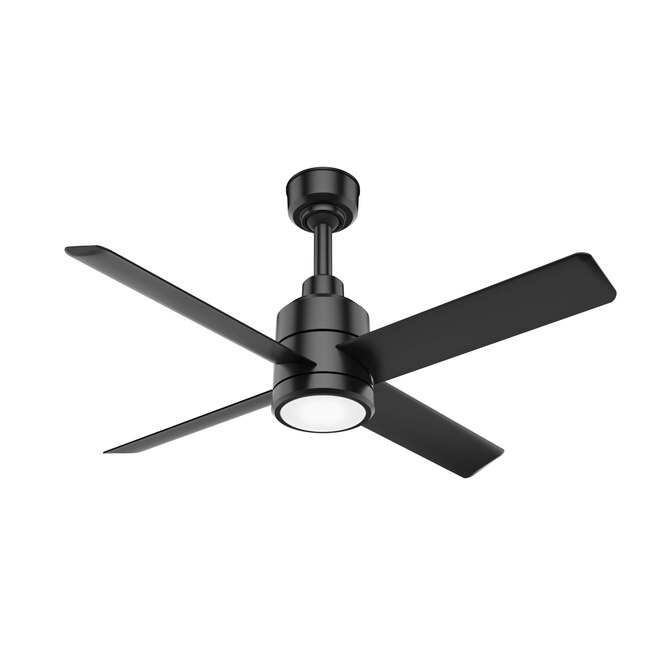 Hunter Trak 60 In Matte Black Led Indoor Outdoor Ceiling Fan With Light Remote 4 Blade The Fans Department At Com - 60 Black Outdoor Ceiling Fan With Light
