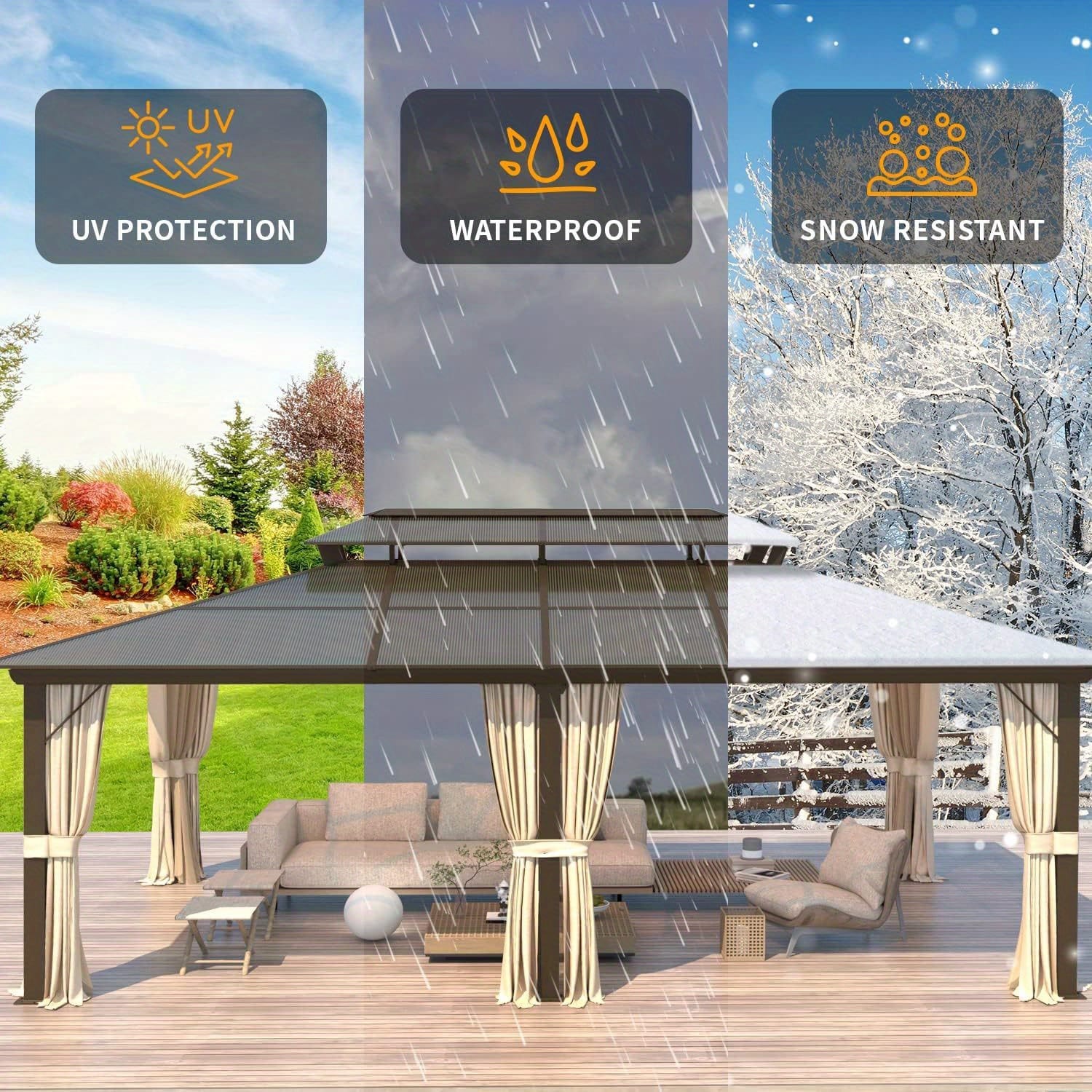 EROMMY HWG-060 Wood-Resin-Gazebos - View #3