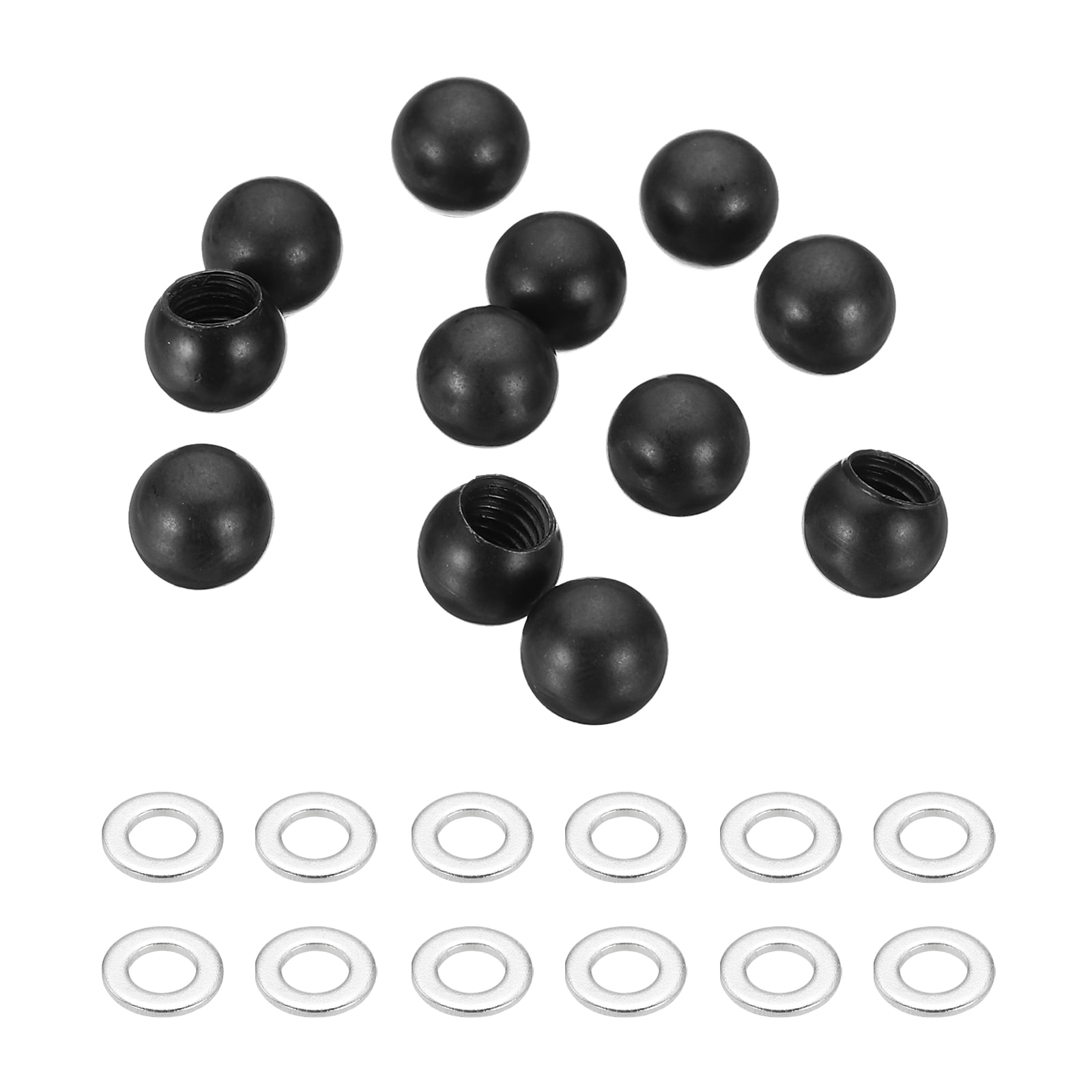 Unique Bargains - 12pcs M5 x 8mm Threaded Ball Knobs Carbon Steel Thread Cap Nuts Knob Ball Nuts ...