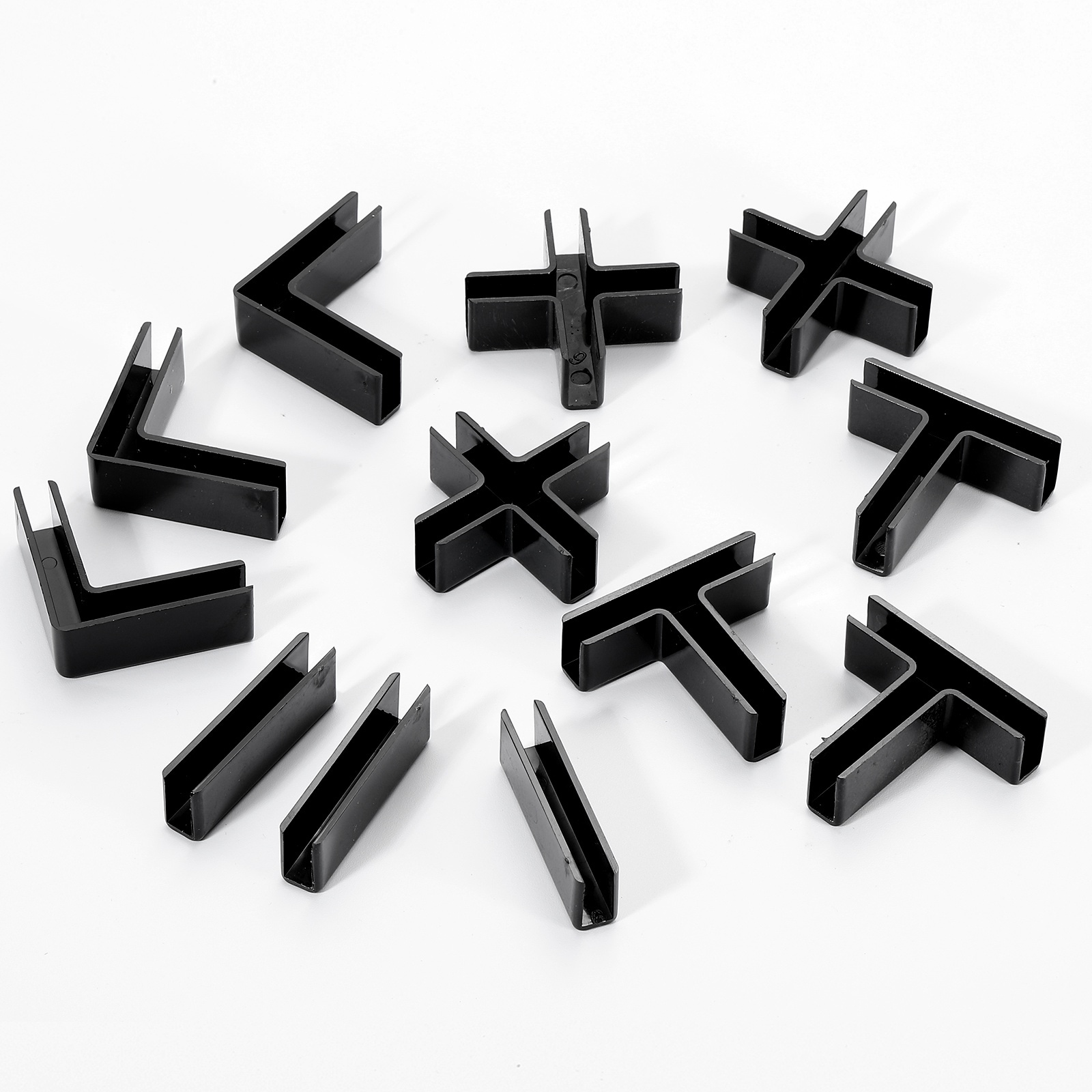 Unique Bargains 24pcs Plastic Glass Connector l Shaped Glass to Glass ...