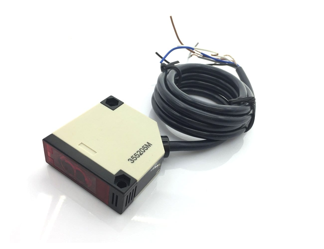 Etokfoks  1 Pack Retroreflective Photoelectric Sensor Switch 4m Detection 12 24V DC Black Gray Wall Mount