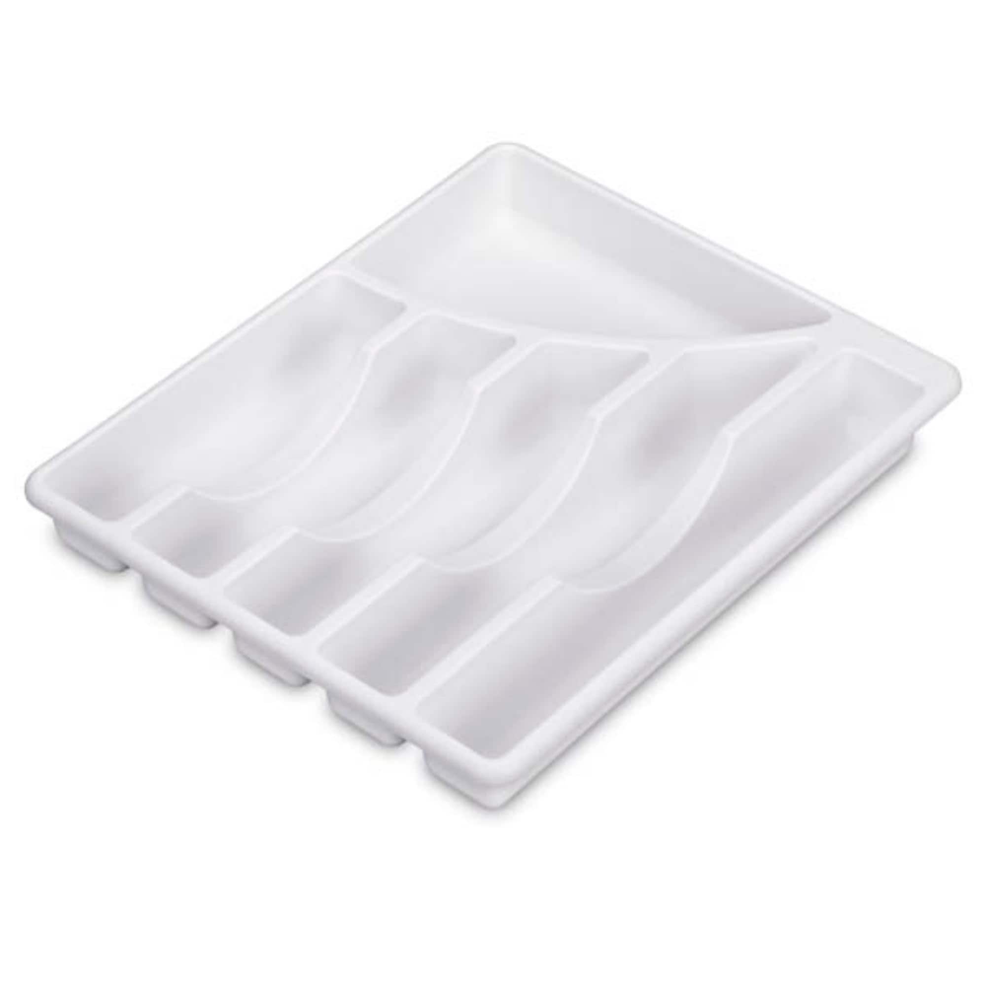 Sterilite Cutlery Tray 11-3/4 in W 1-7/8 in D Plastic White 14-1/8 x 11-3/4 x 1-7/8 #15758006-CFAD