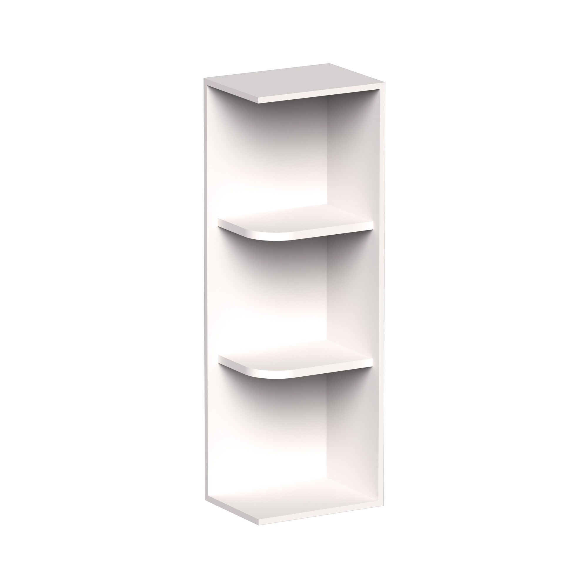 Boyel Living 12-in W x 36-in H x 9-in D Glacier White Open End Shelf Wall Kitchen Cabinet