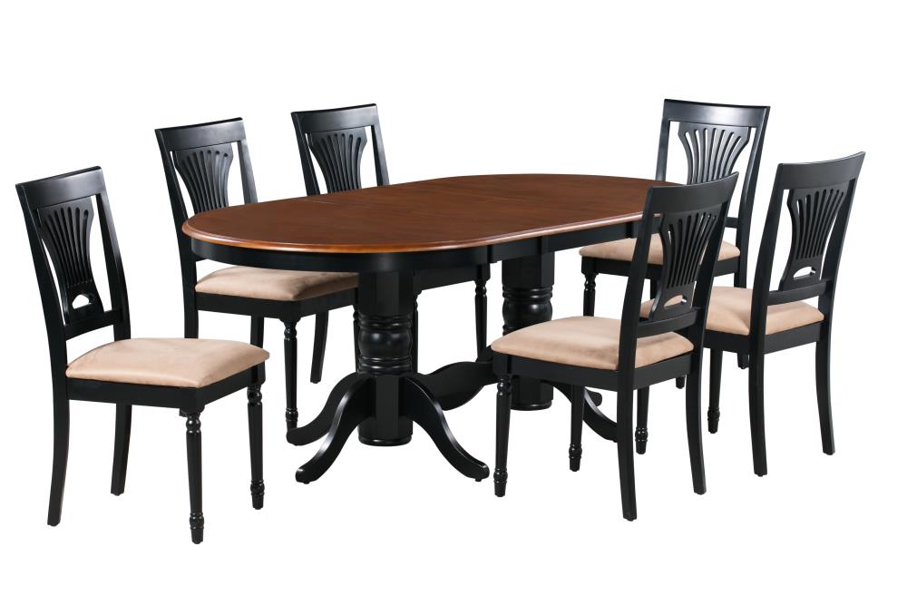 M&D Furniture Somerville Black Cherry Contemporary/Modern Dining Room Set with Oval Table (Seats