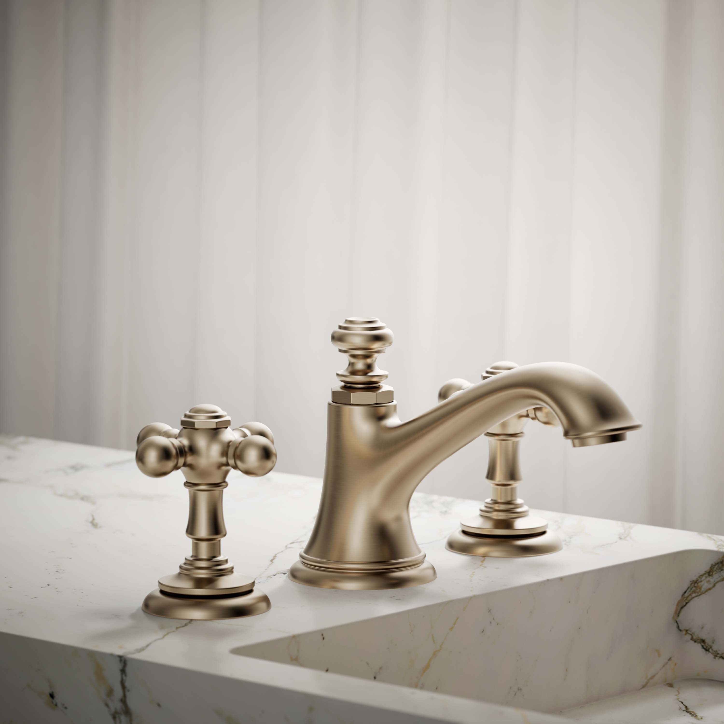 KOHLER 98068-3-BV Vibrant Brushed Bronze 2 -Handle Cross Bathroom Sink Faucet Handle 2 -Pack