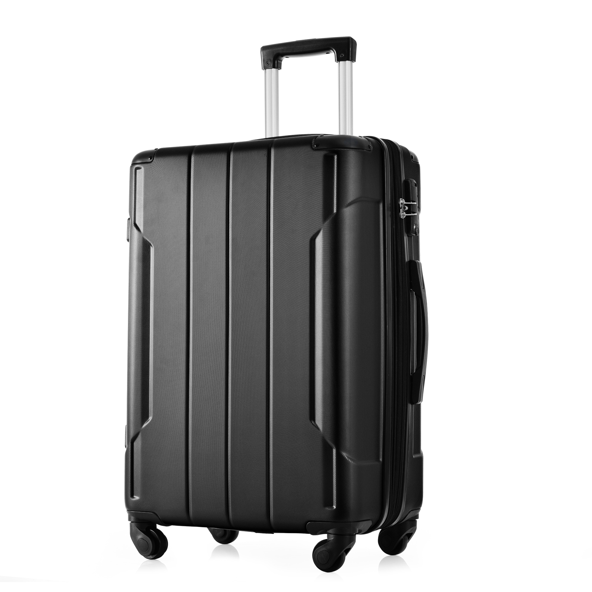 Flynama L-282803AAB 18.5'' x 11.6'' x 29.5'' Black Plastic Hardshell Suitcase
