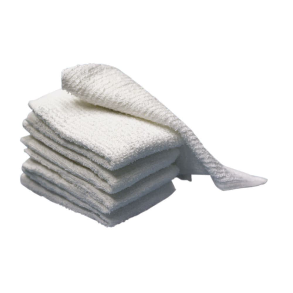 Ritz  White Cotton Bar Mop Dish Cloths 12 in x 12 in Pack of 5