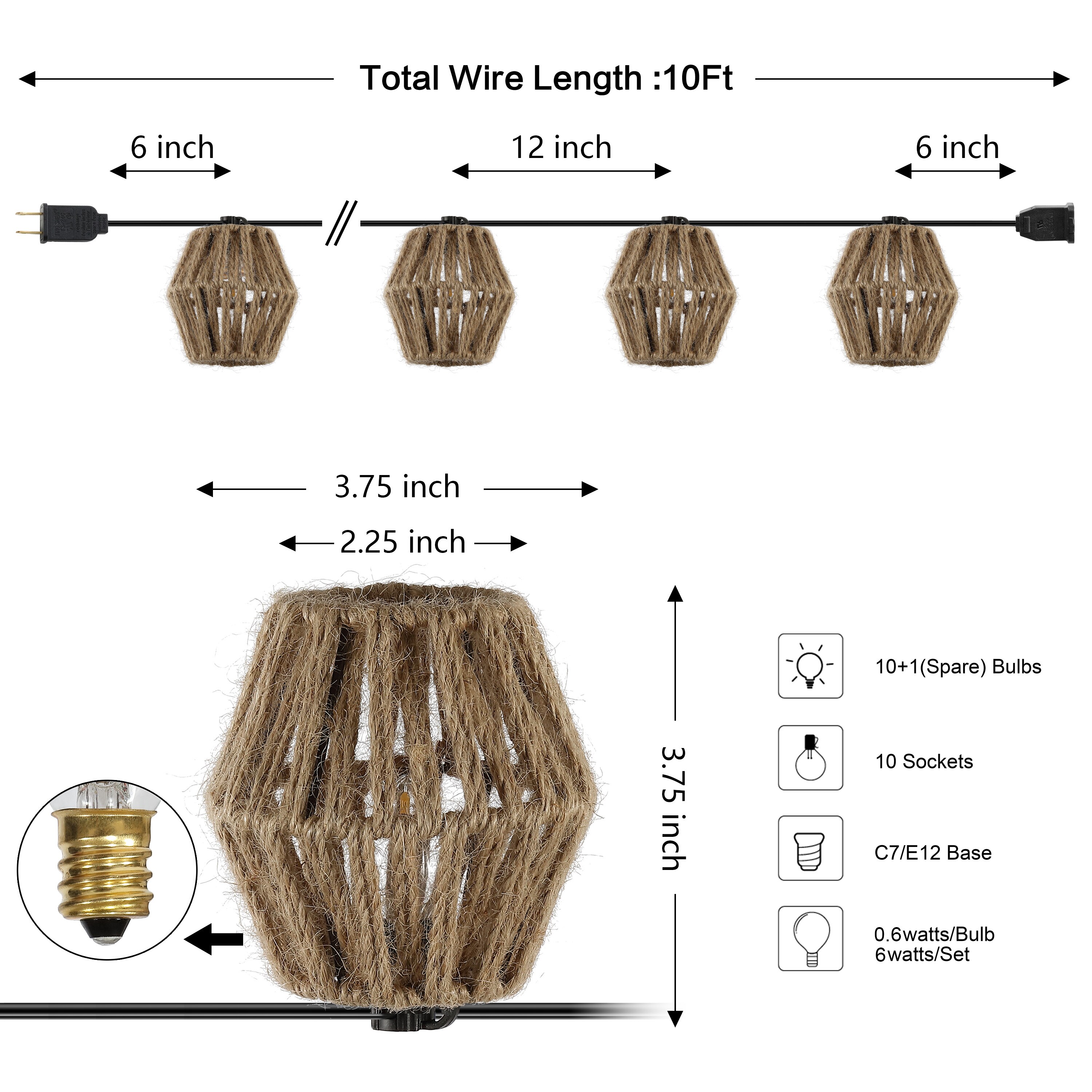JONATHAN  Y JYL8708A Patio-String-Lights - View #3