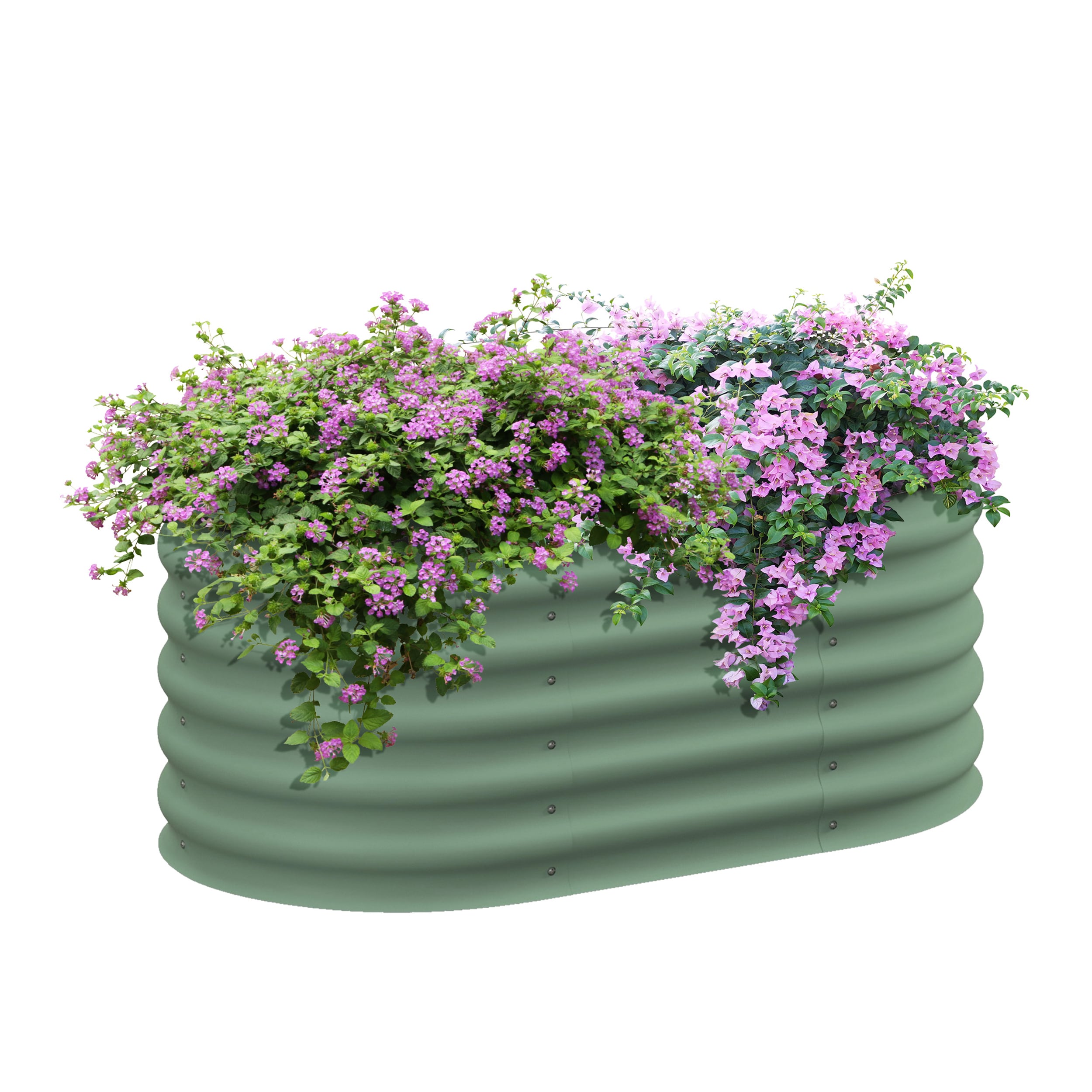 AHIOU HOME ZAAHG-P200925GB 8.6-cu ft 23.5-in W x 41.25-in L x 16.5-in H Elevated Green Galvanized Metal Raised Garden Bed