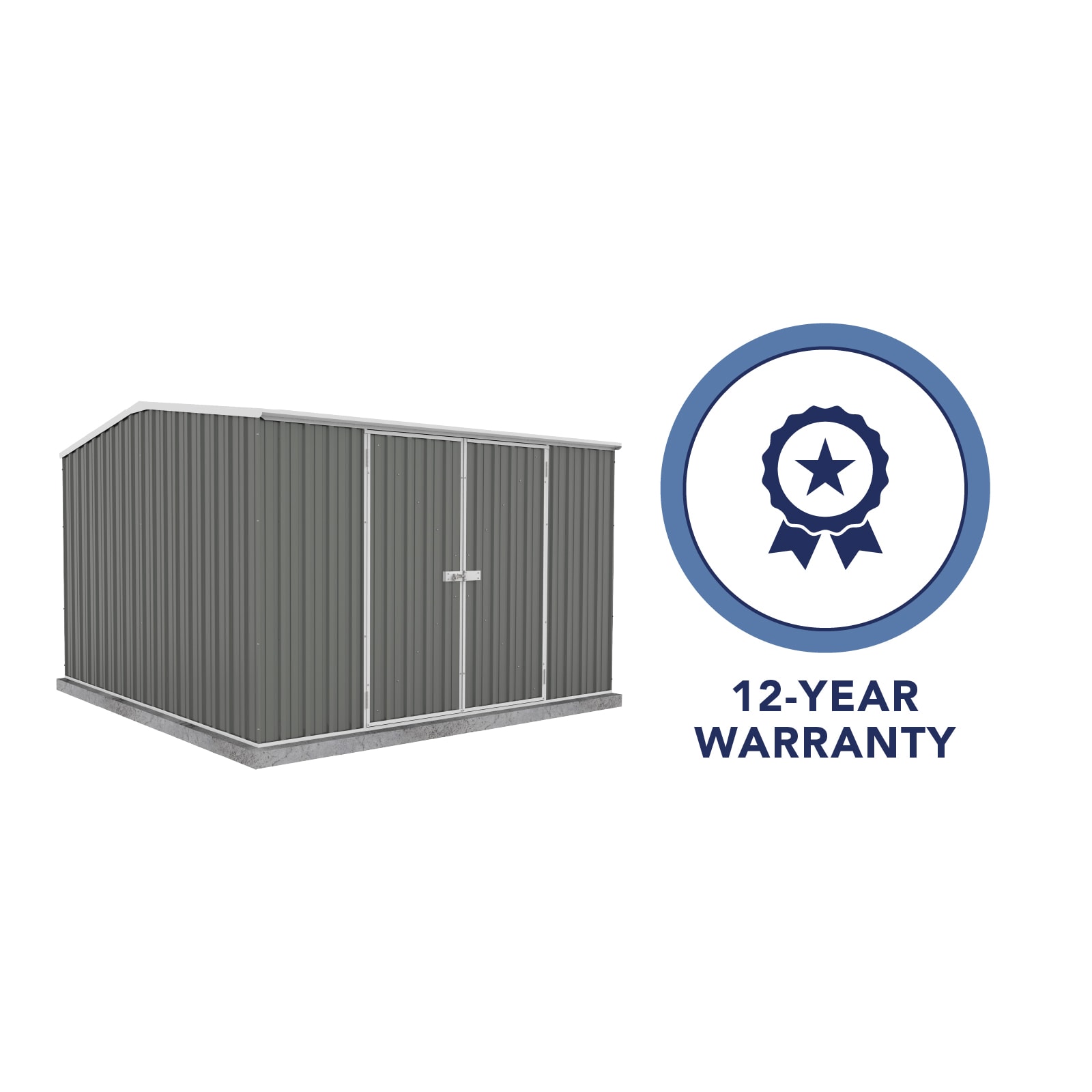 Absco Premier 10' x 10' Gray Galvanized Steel Storage Shed